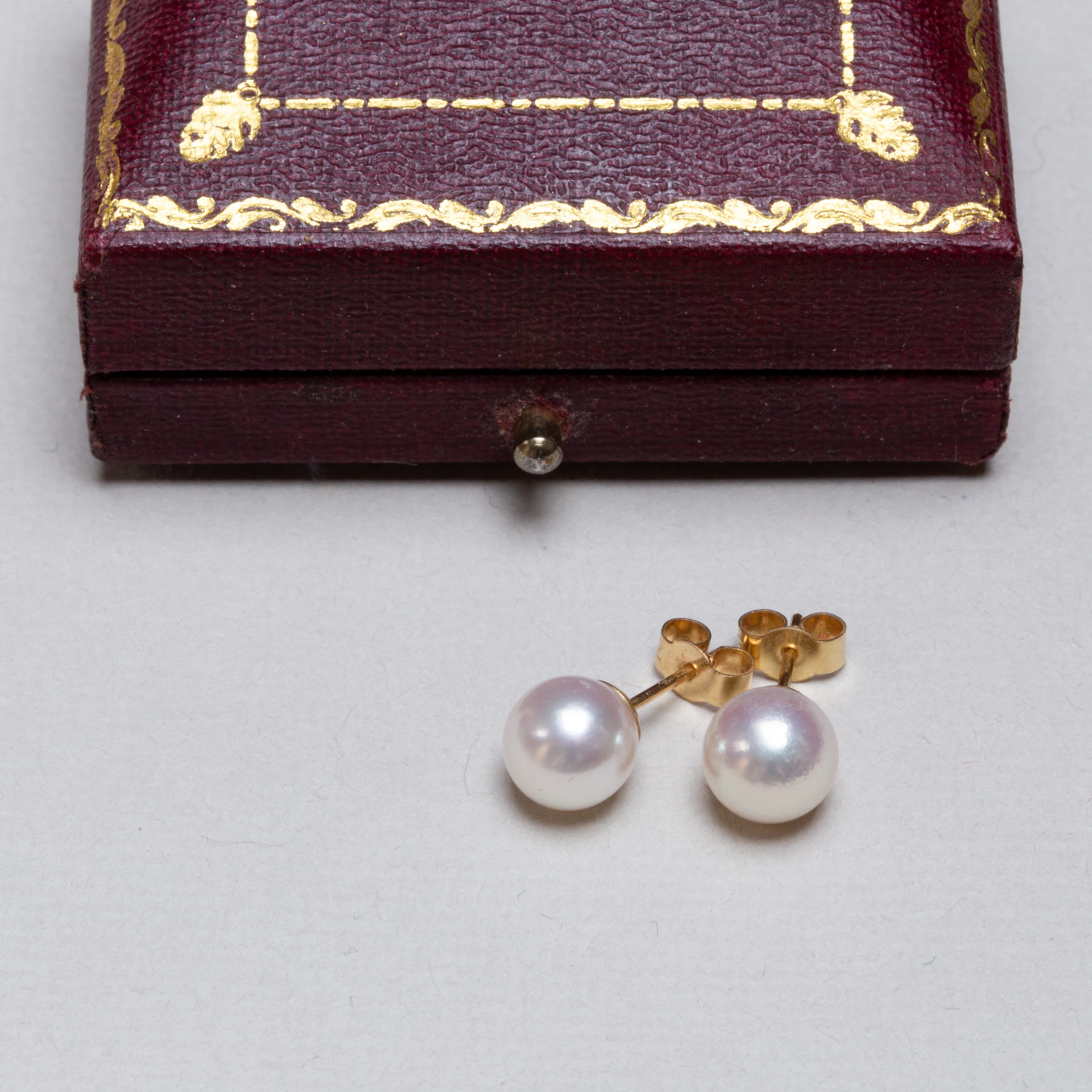 Vintage Asprey Pearl Stud Earrings - Image 3
