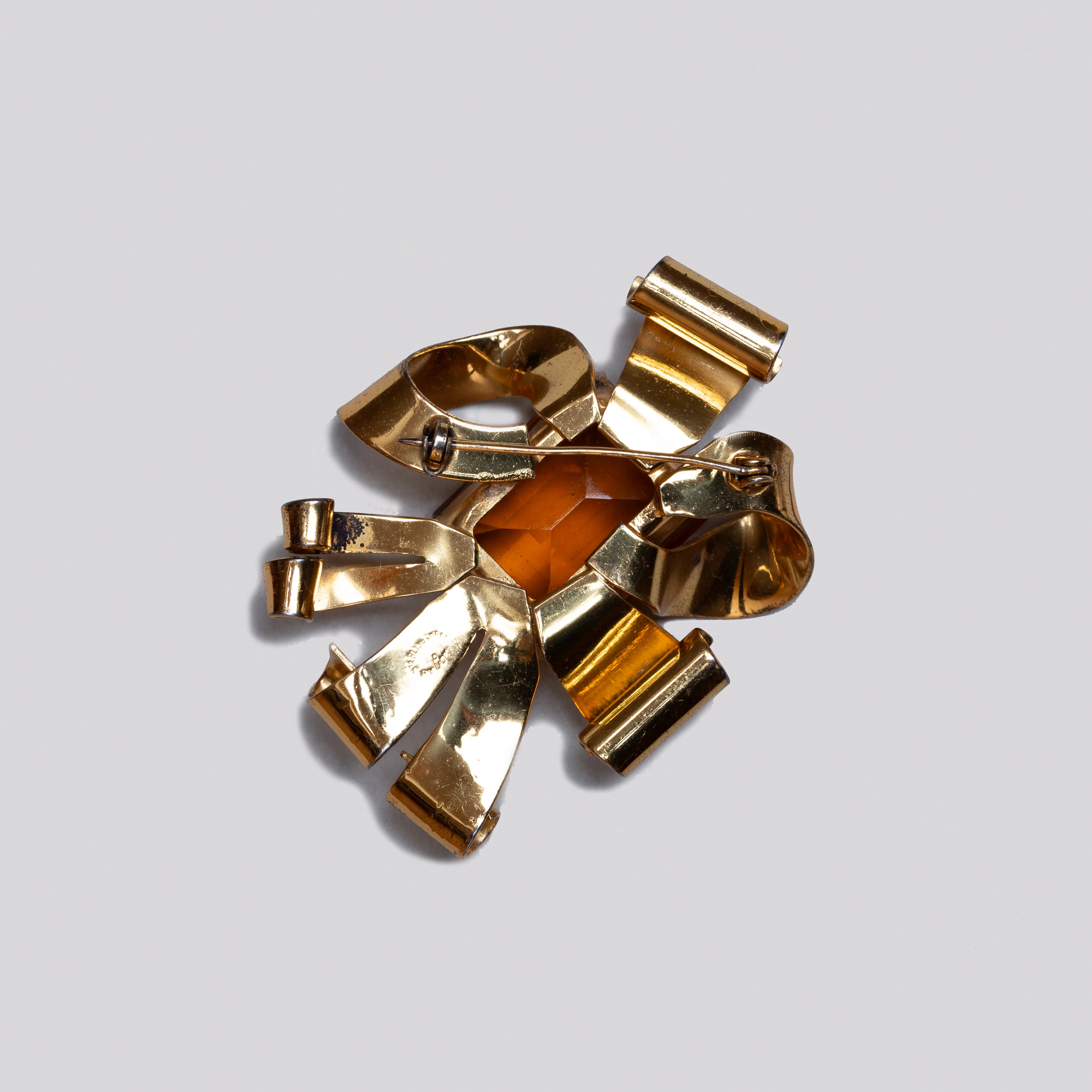 Vintage Bow Brooch with Citrine - Image 4