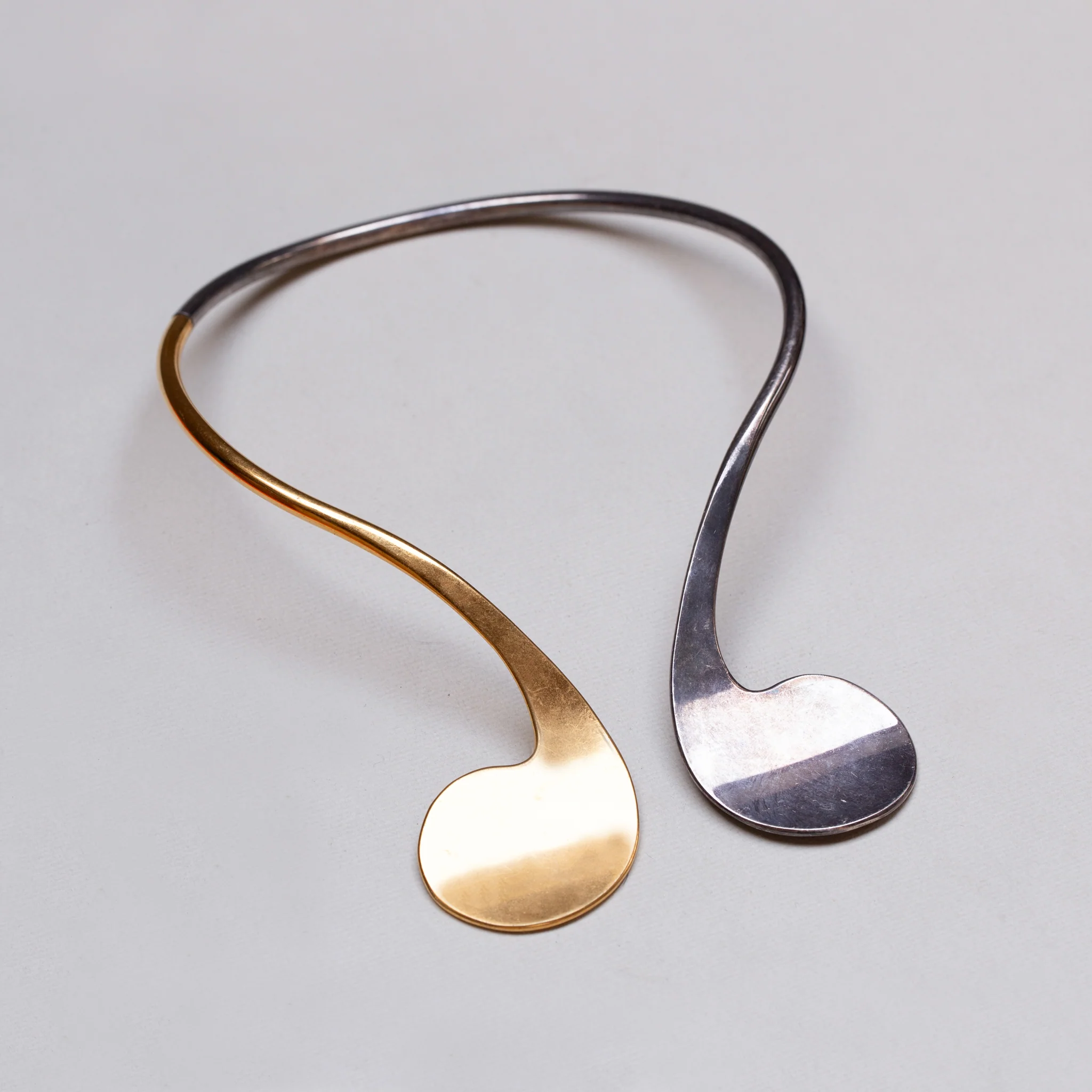 Vintage Buch & Deichmann Modernist Two-tone Collar Choker Necklace - Image 3