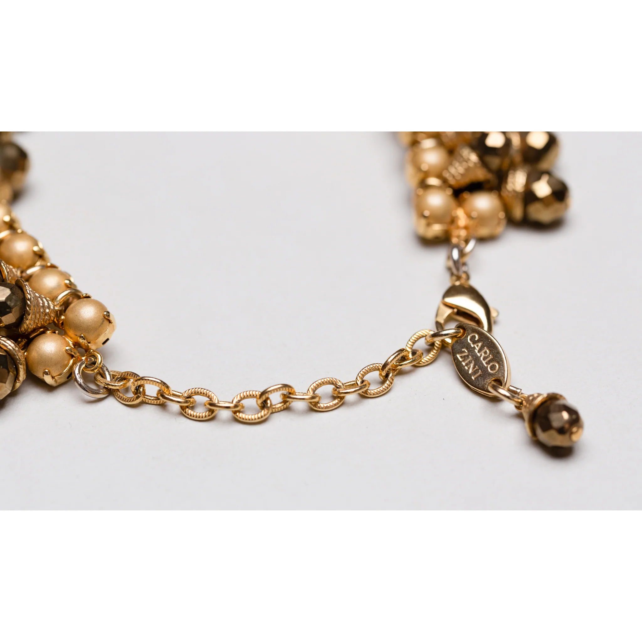 Vintage Carlo Zini Gold Metal Double Row Necklace - Image 4