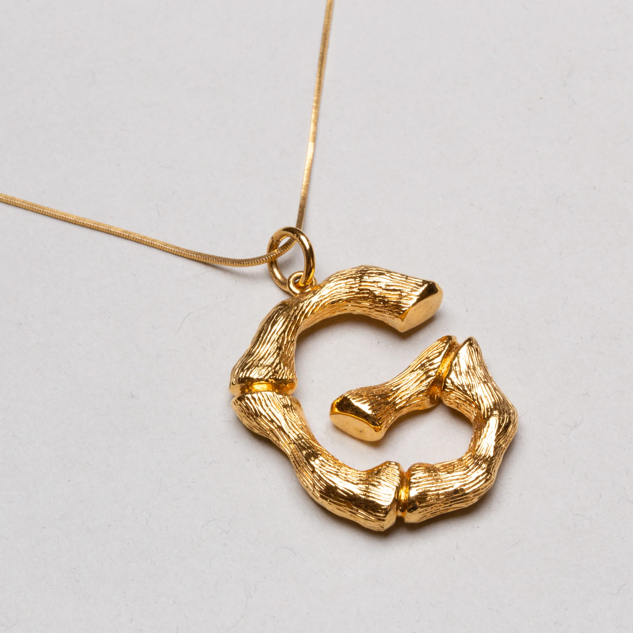 Vintage Celine Alphabet Pendant Necklace - G - Image 2