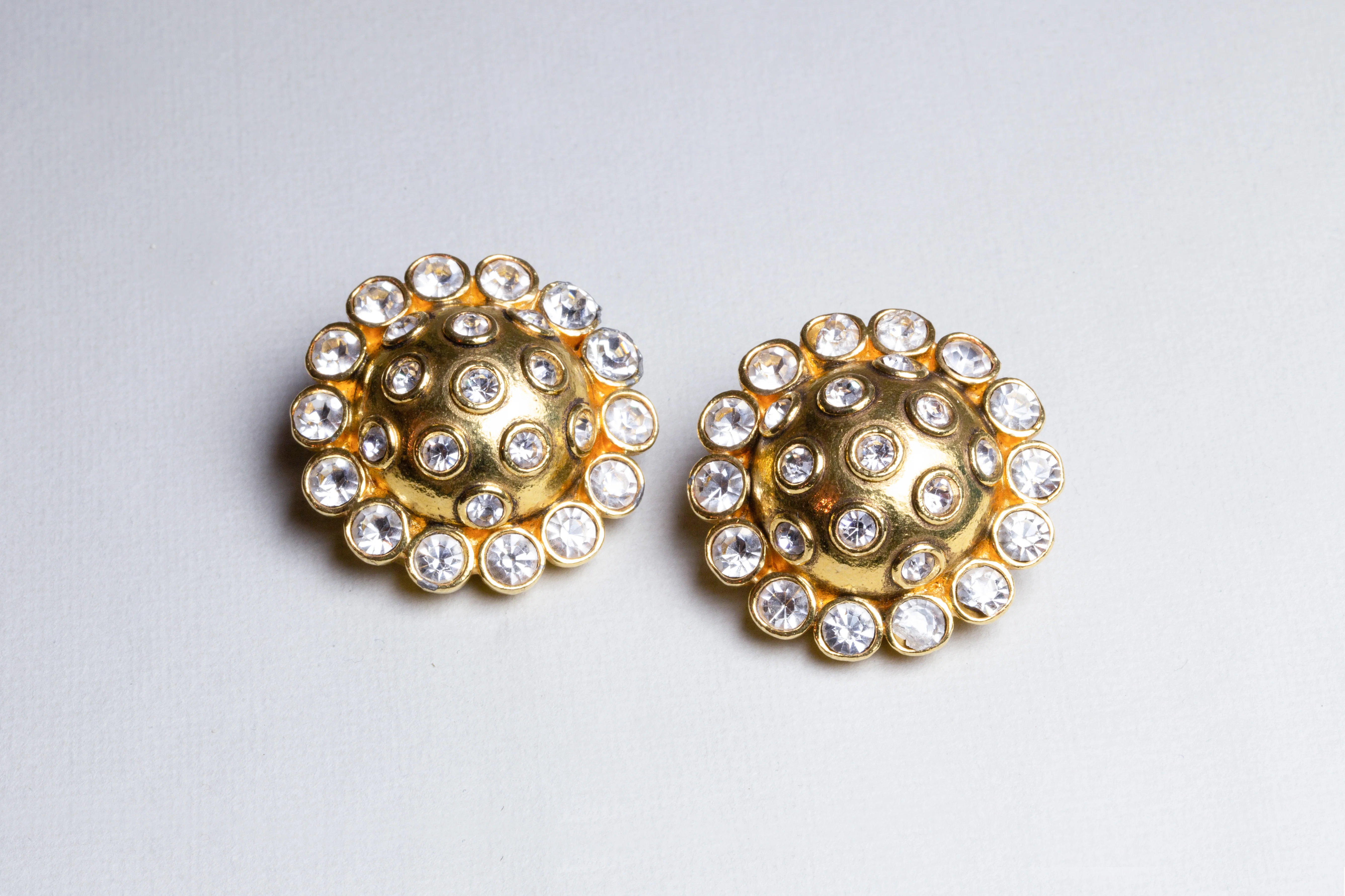 Vintage Chanel Clip-ons Earrings with Crystals - Image 2