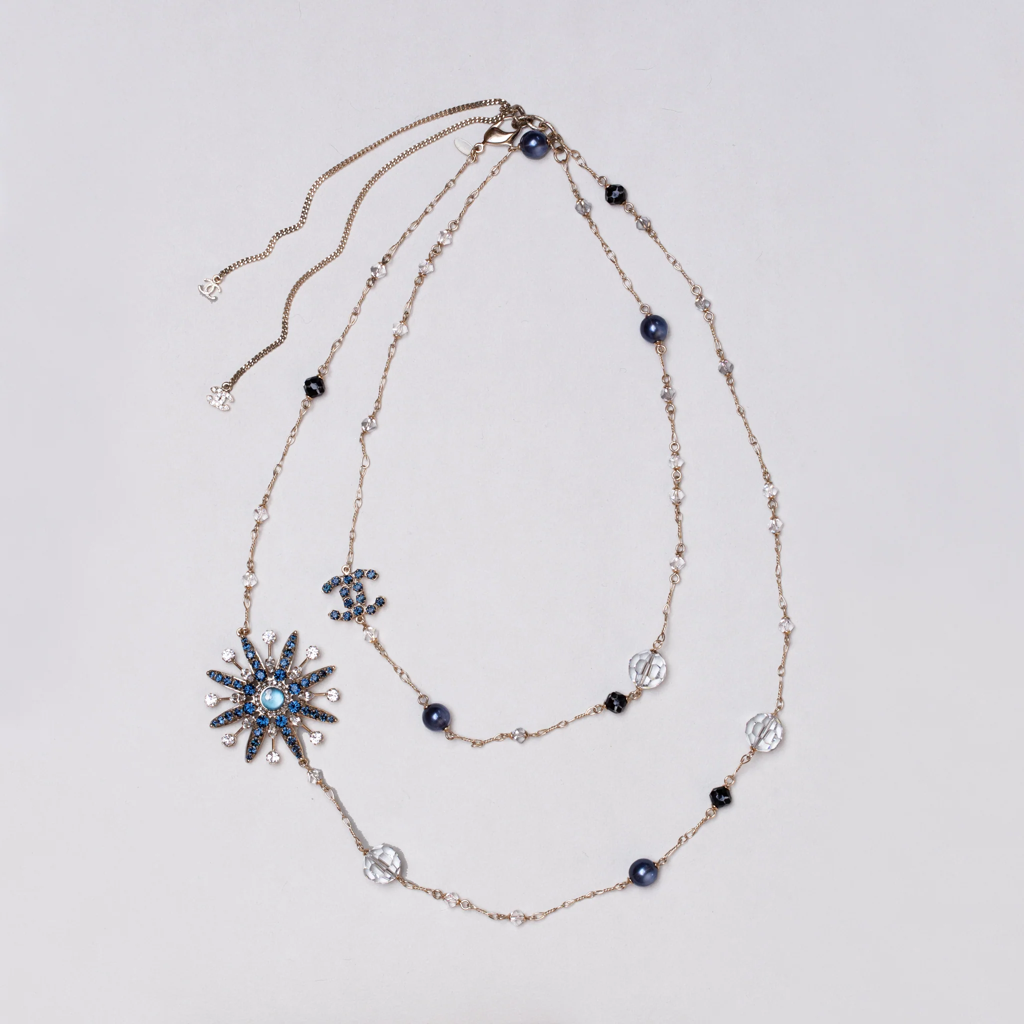 Vintage Chanel Gold Starburst Chain Necklace - Image 5