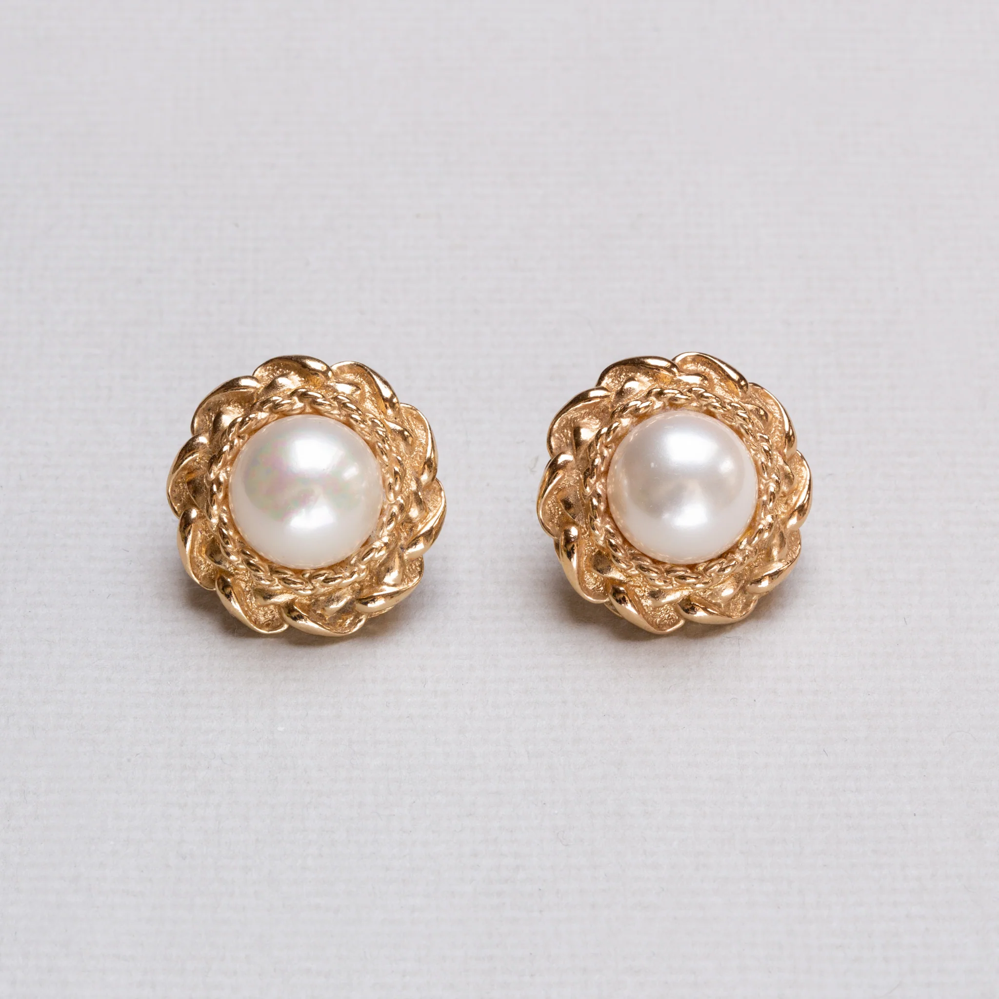 Vintage Christian Dior Stud Earrings with Pearls - Image 2