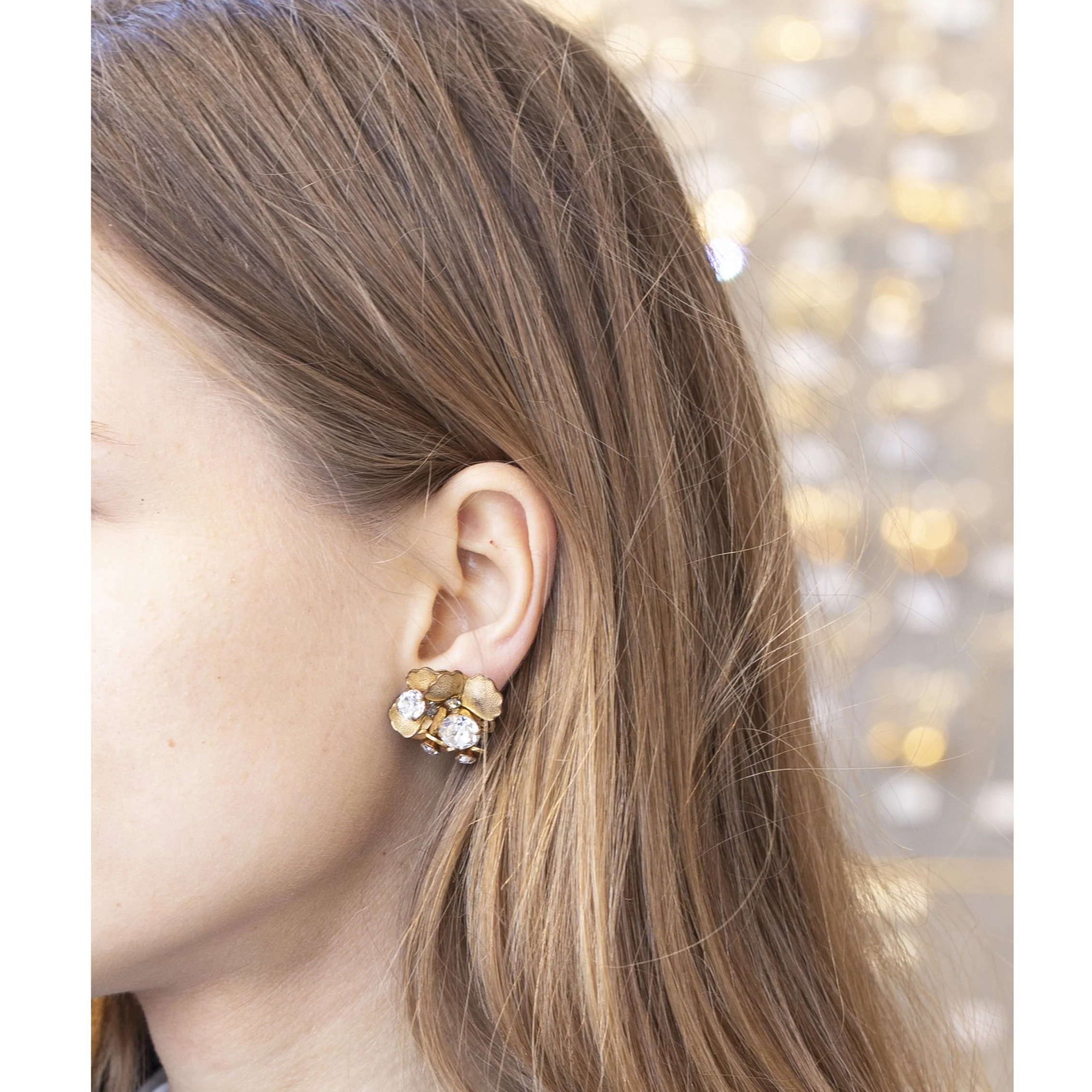 Vintage Clip-On Gold Earrings - Image 4