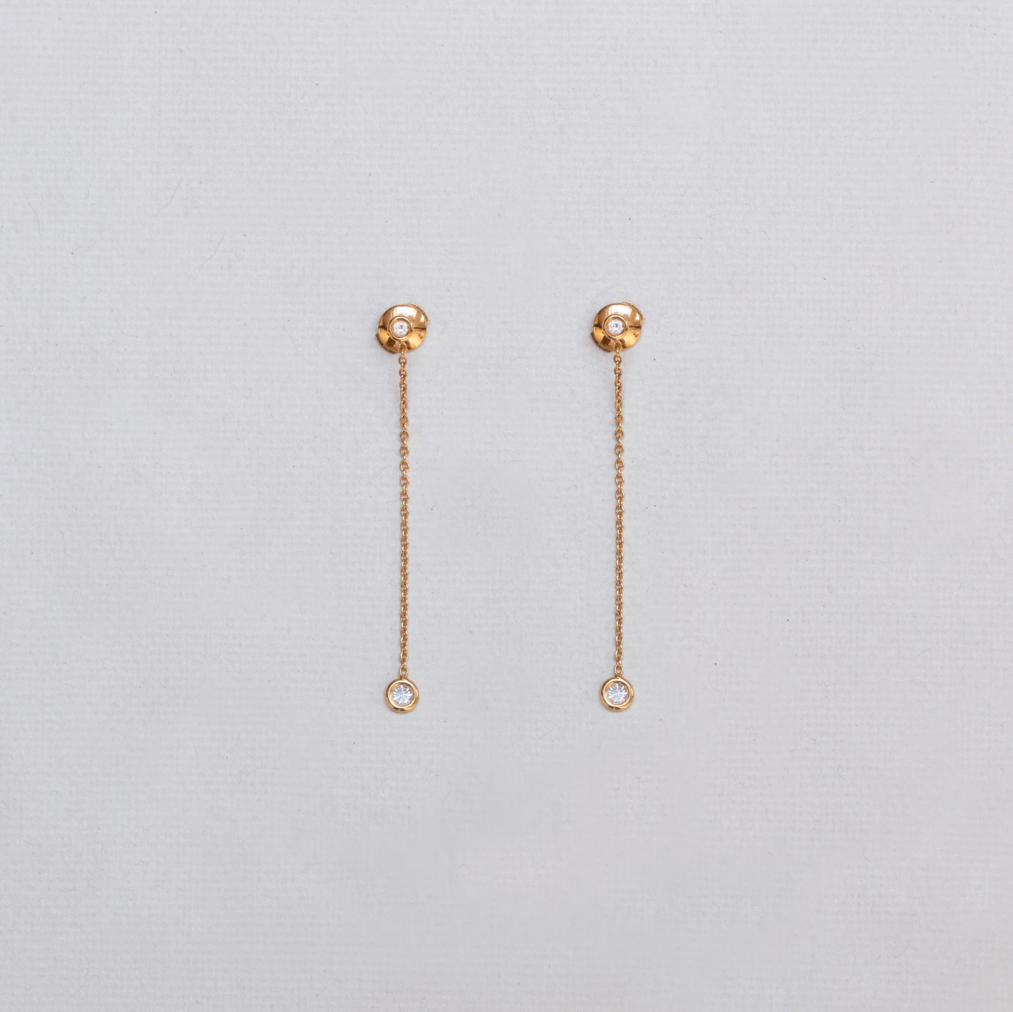 Vintage Dior 18ct Gold Drop Earrings with Diamonds