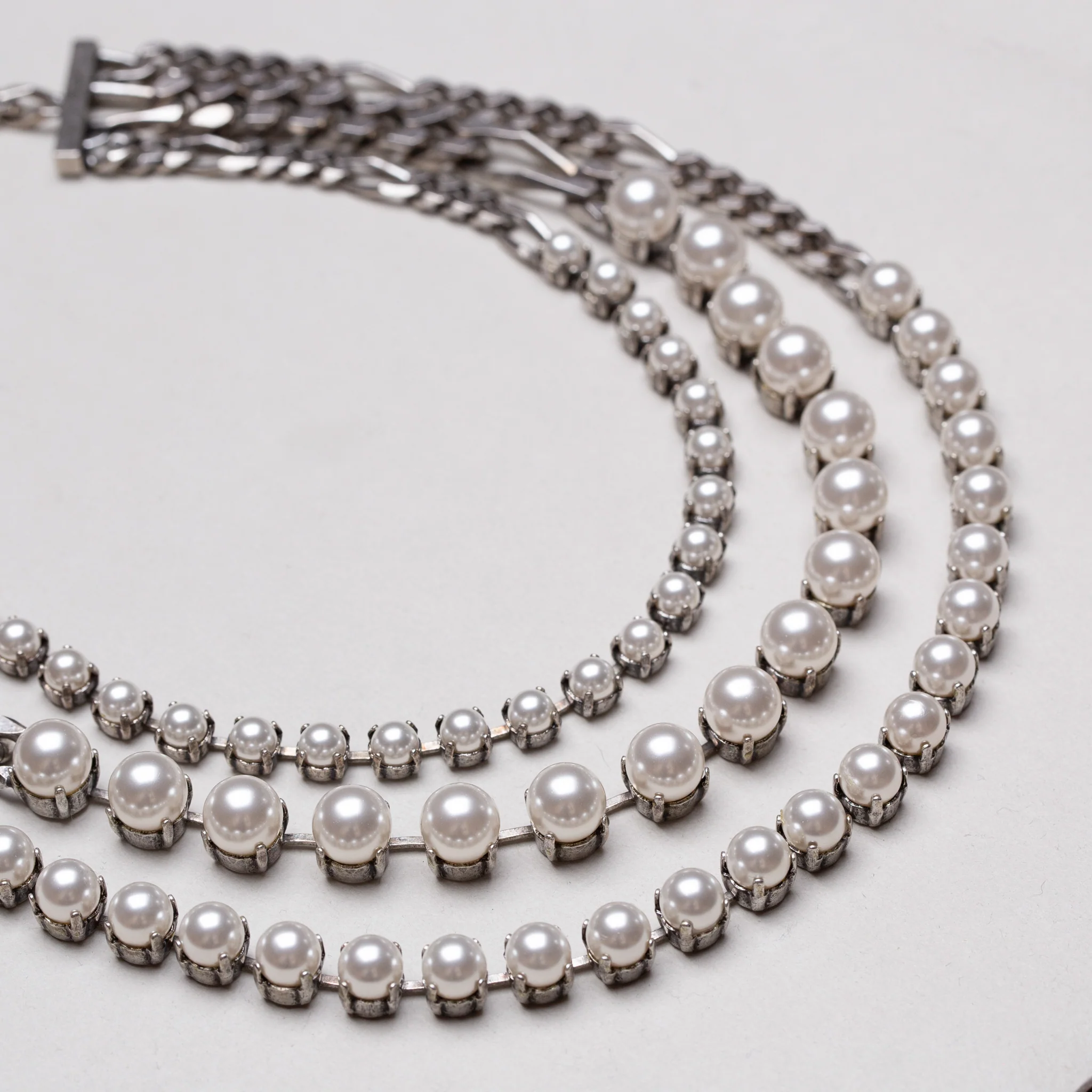 Vintage Lanvin 3-Strand Pearl Necklace - Image 2