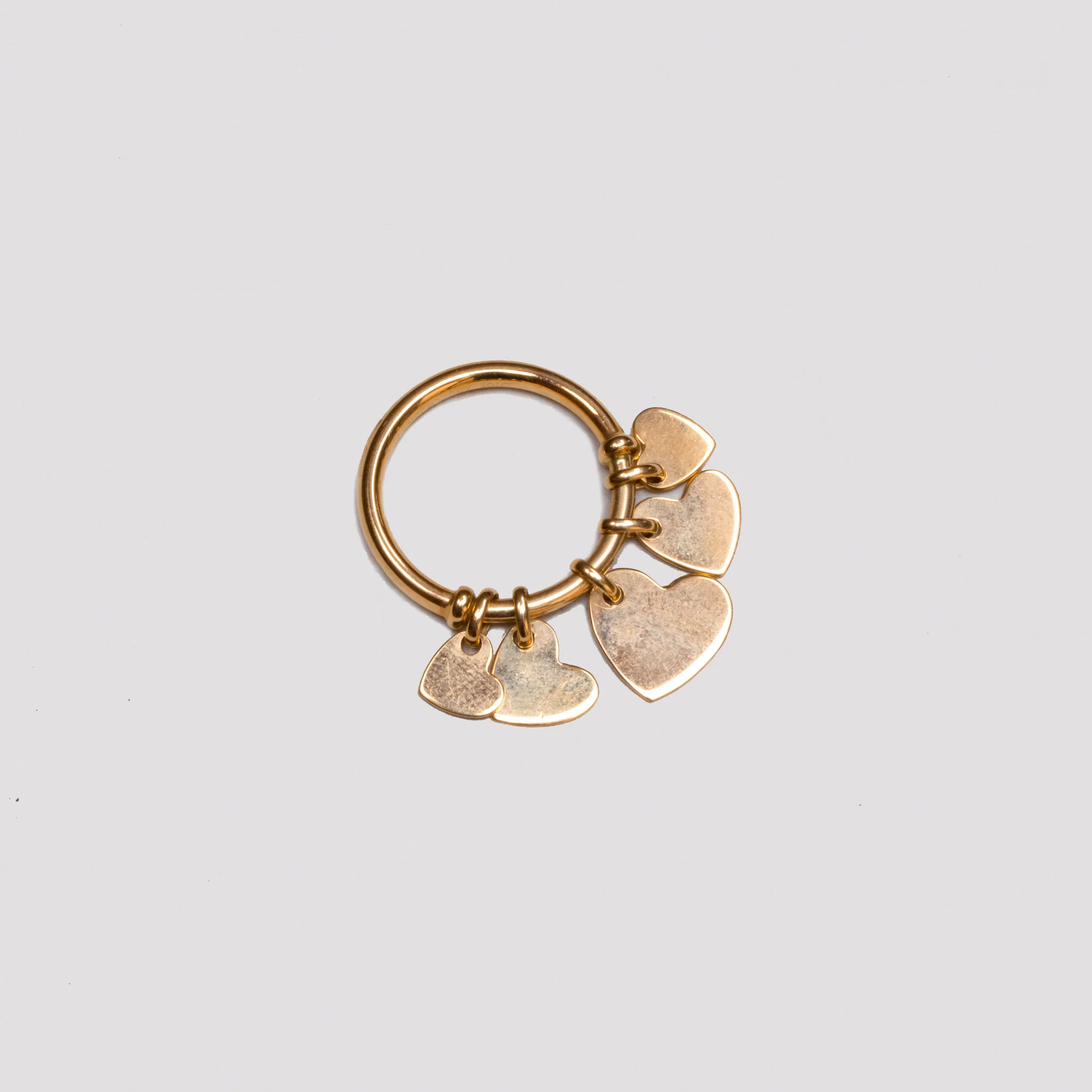 Vintage Dior Gold Heart Charm Ring - Image 2
