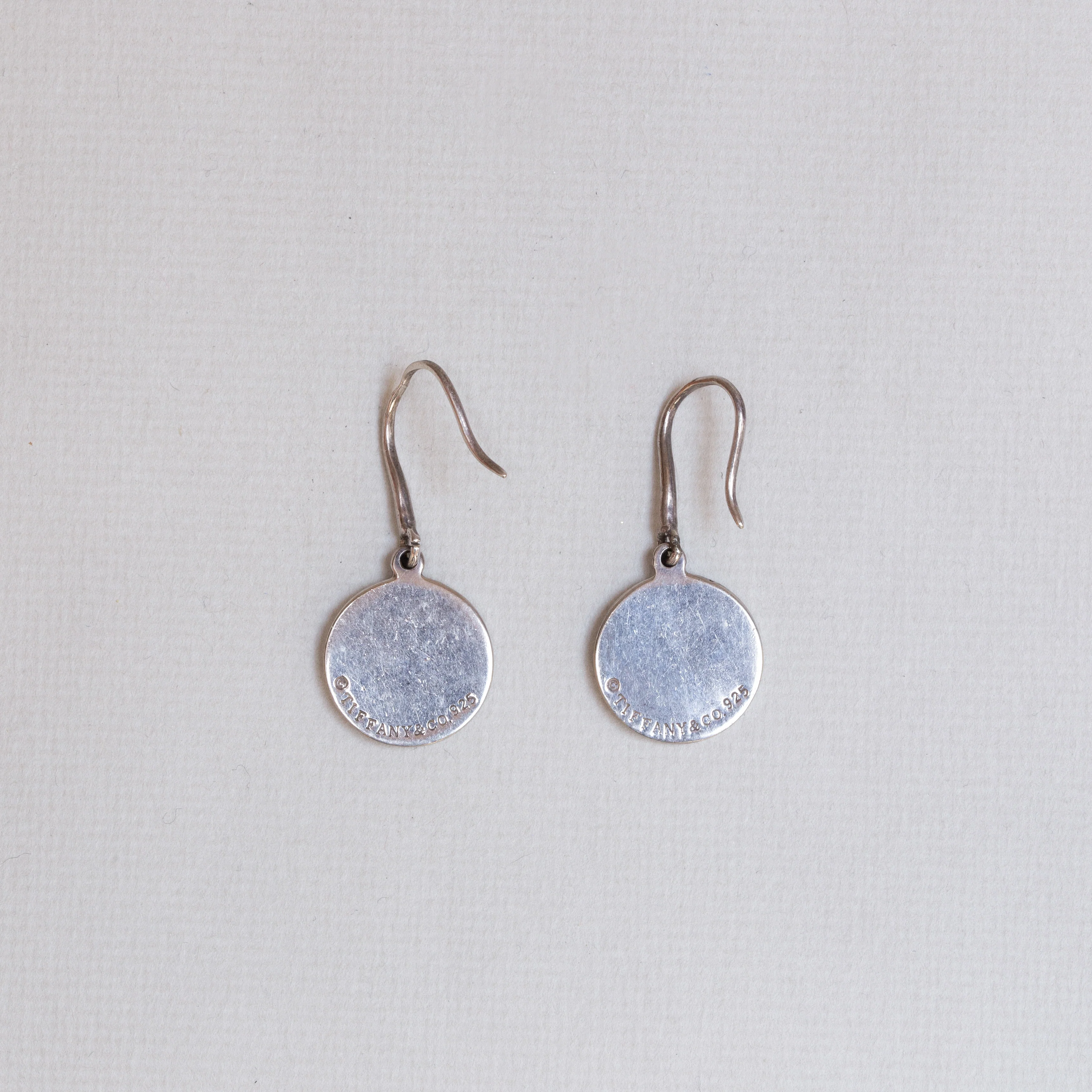 Vintage Disc Drop Earrings in Sterling Silver - Image 2