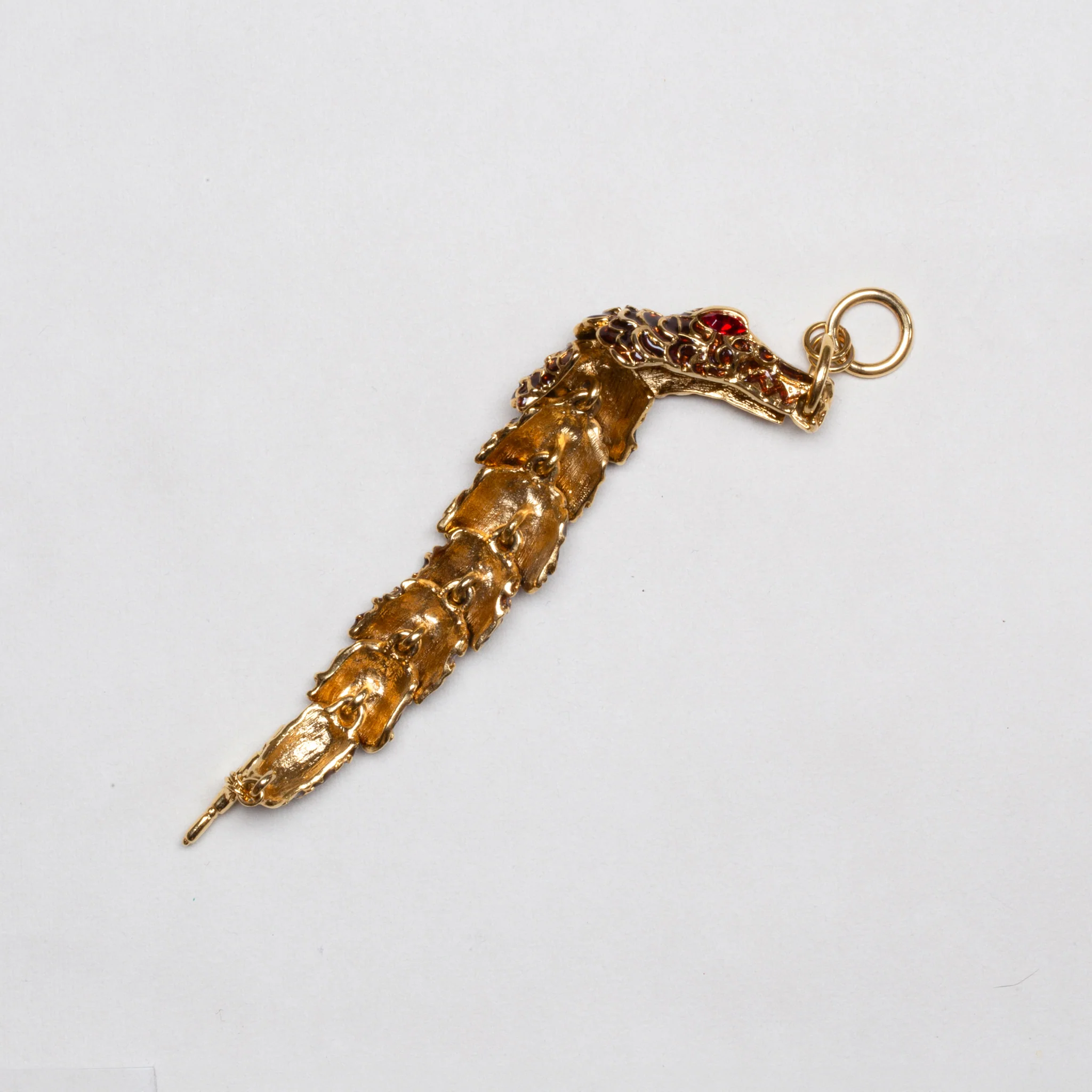 Vintage Enamel Dragon/Serpent Scale Toggle Bracelet - Image 4