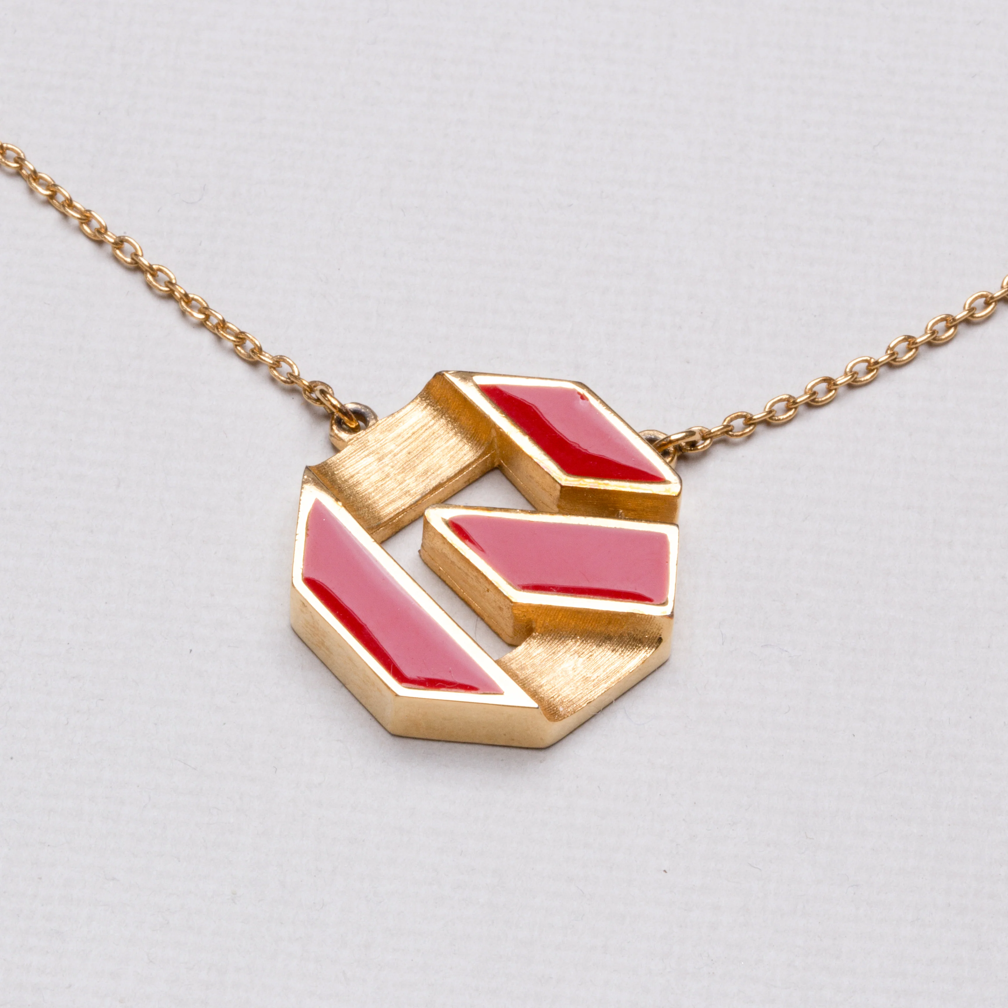 Vintage Givenchy Red Enamel Necklace - Image 2