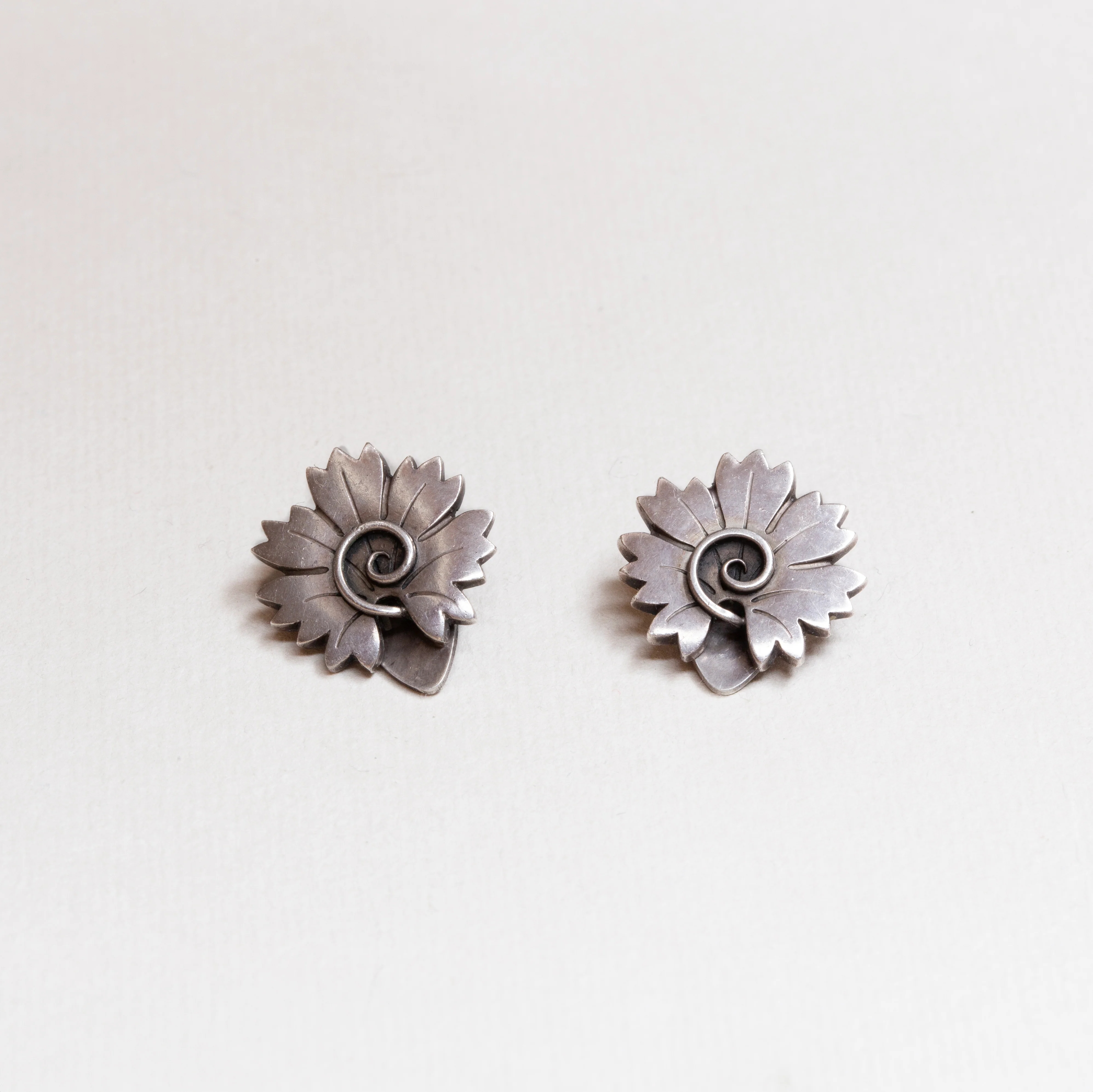 Vintage Georg Jensen Floral Clip-on Earrings - Image 2