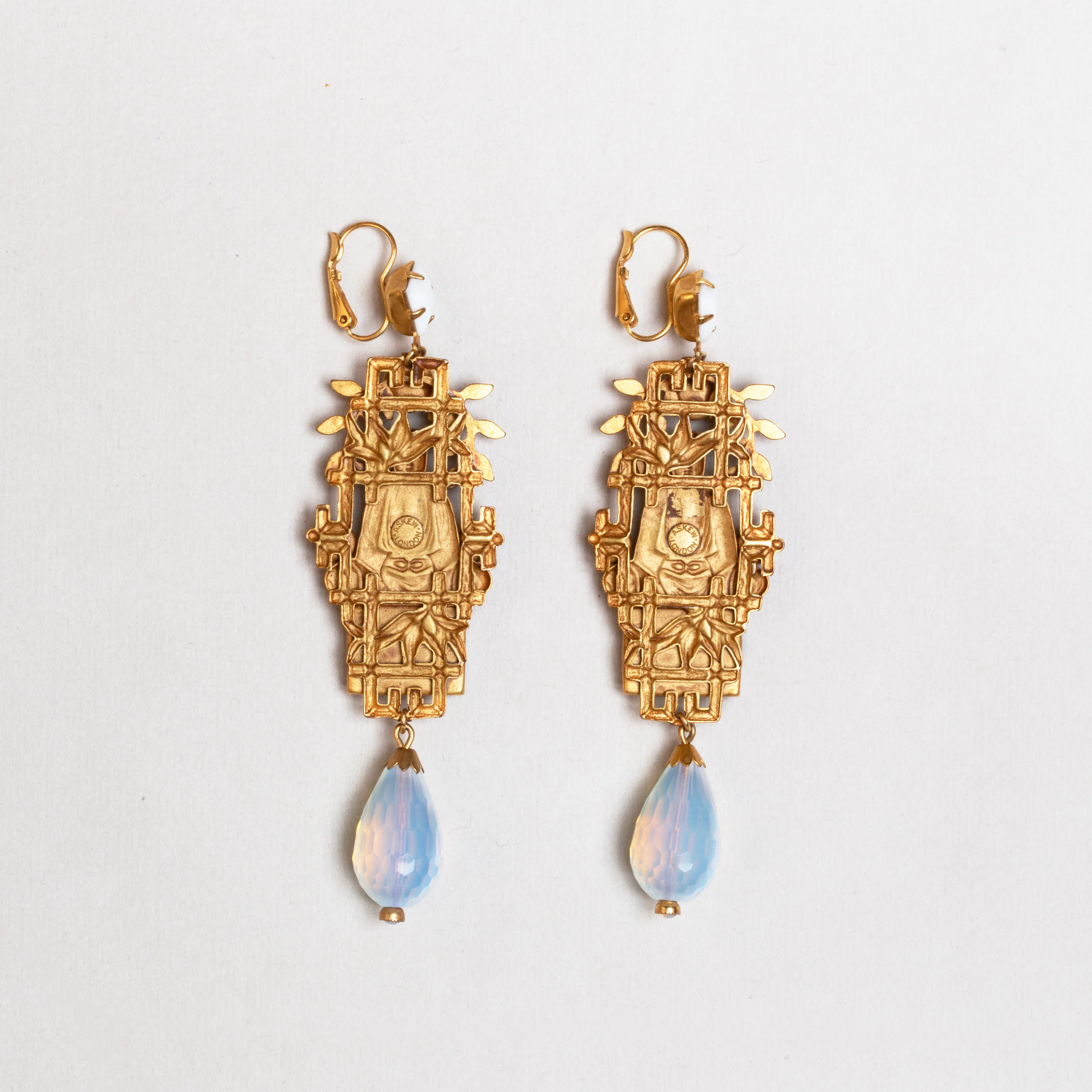 Vintage Gilded Buddha Drop Earrings - Image 4