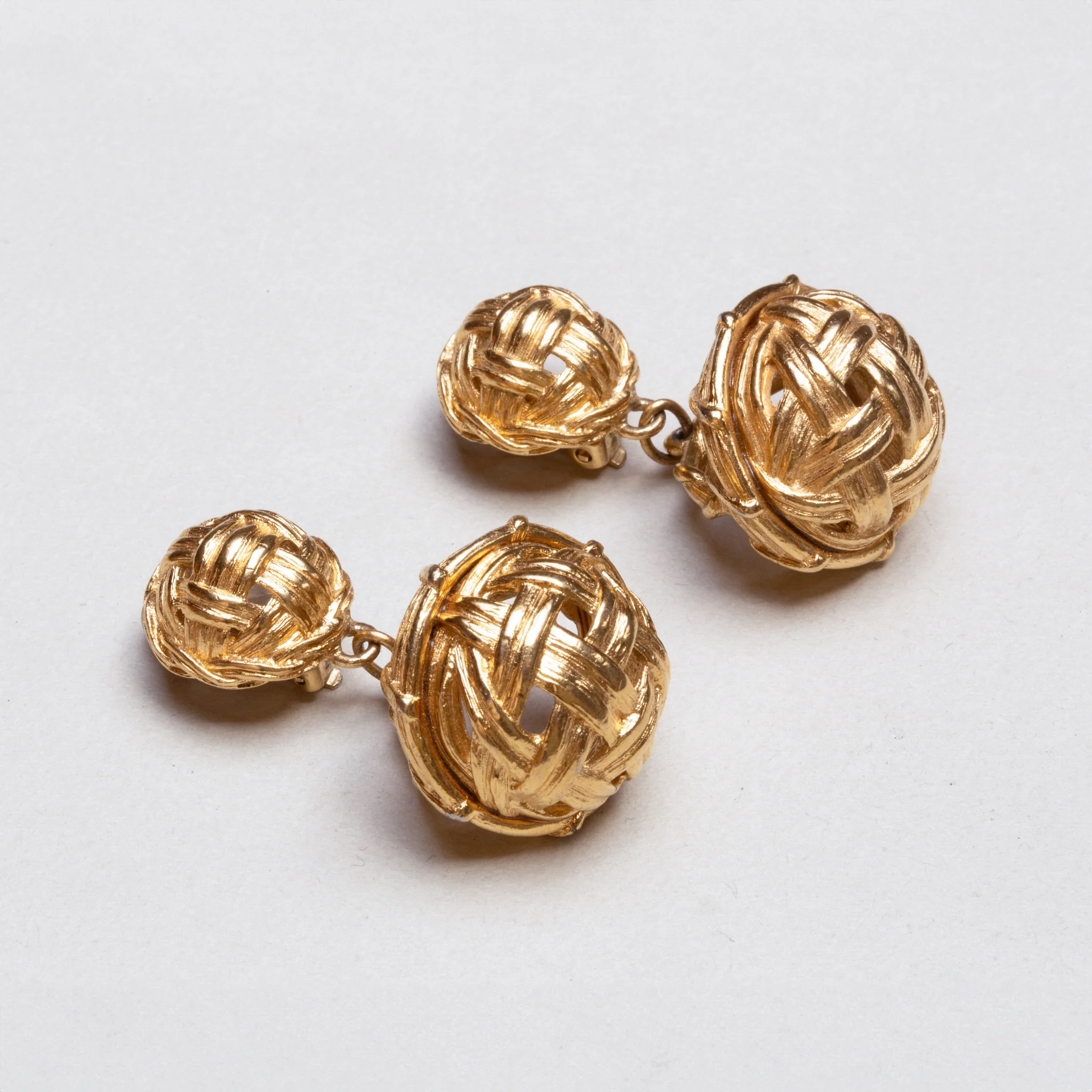 Vintage Givenchy Basket Drop Clip-on Earrings