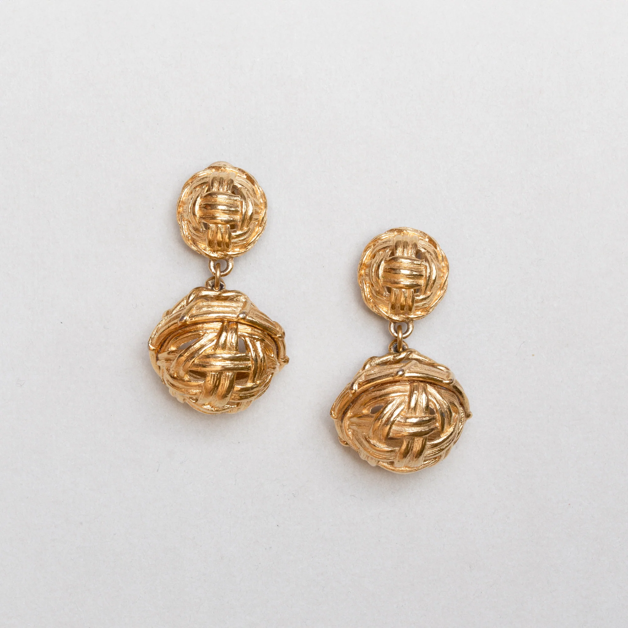 Vintage Givenchy Basket Drop Clip-on Earrings - Image 2