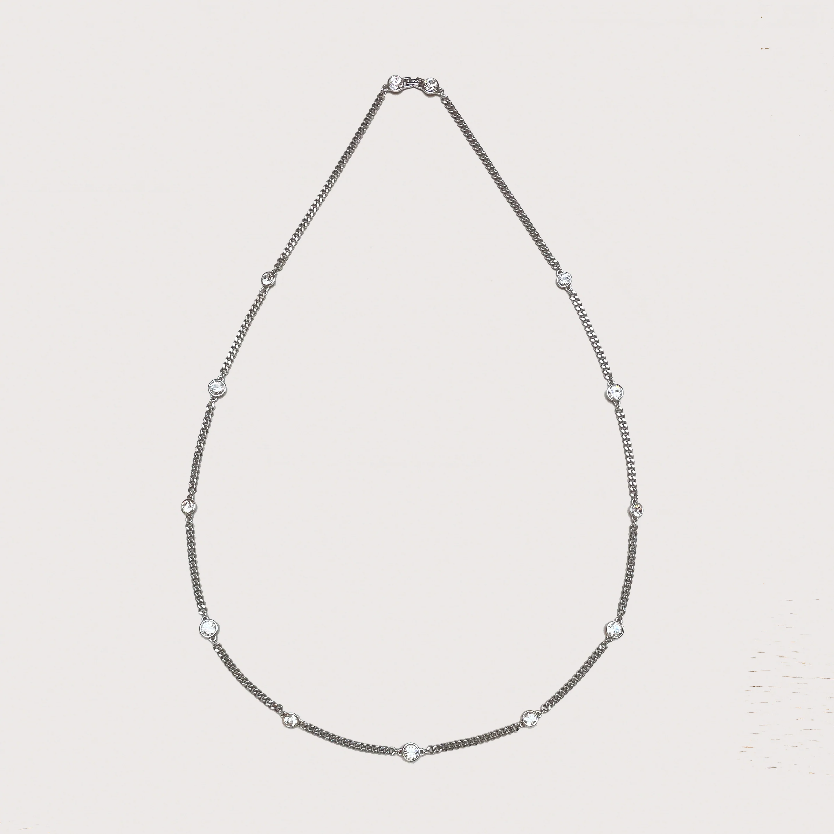 Vintage Givenchy Station Necklace with Rhinestones - Image 2