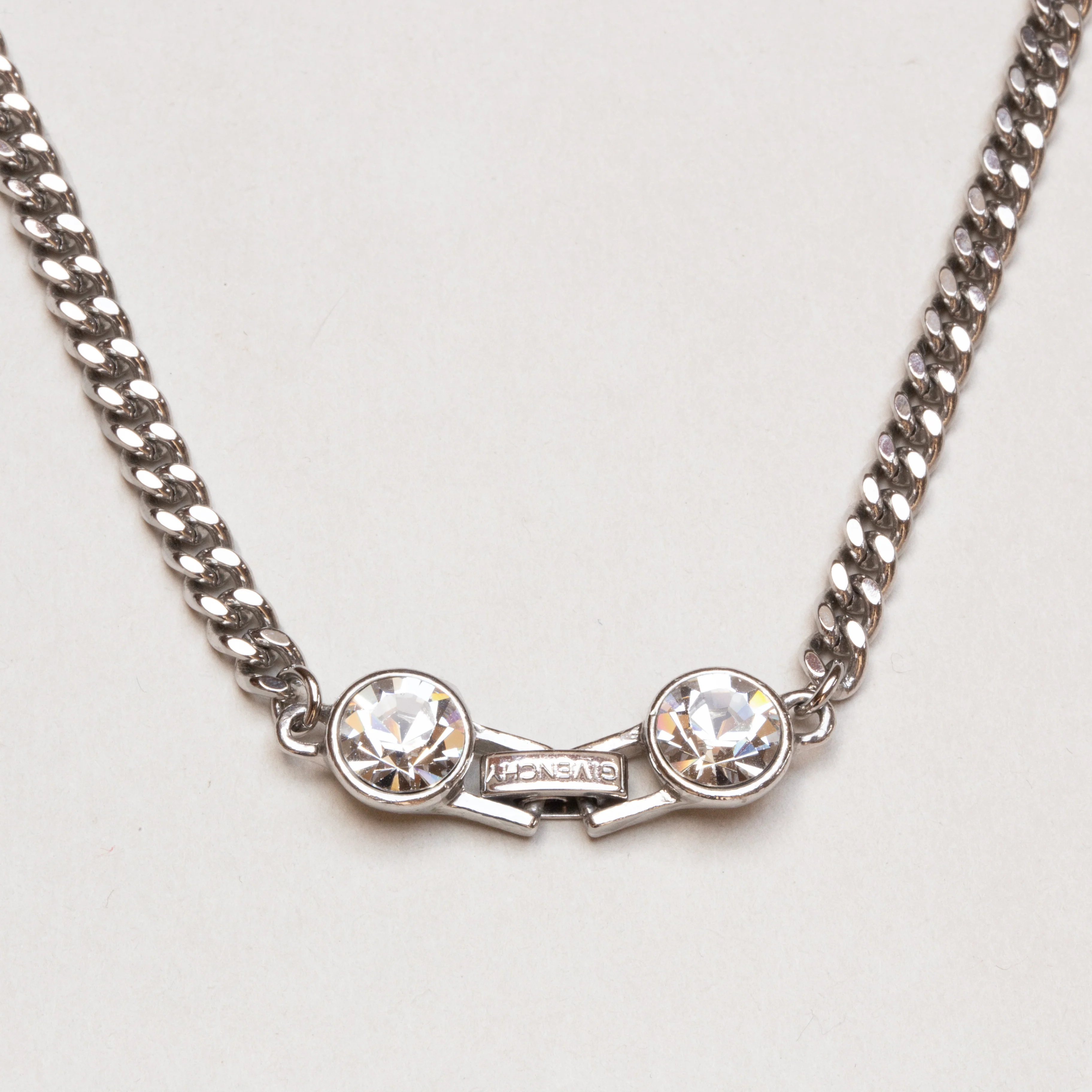 Vintage Givenchy Station Necklace with Rhinestones - Image 3
