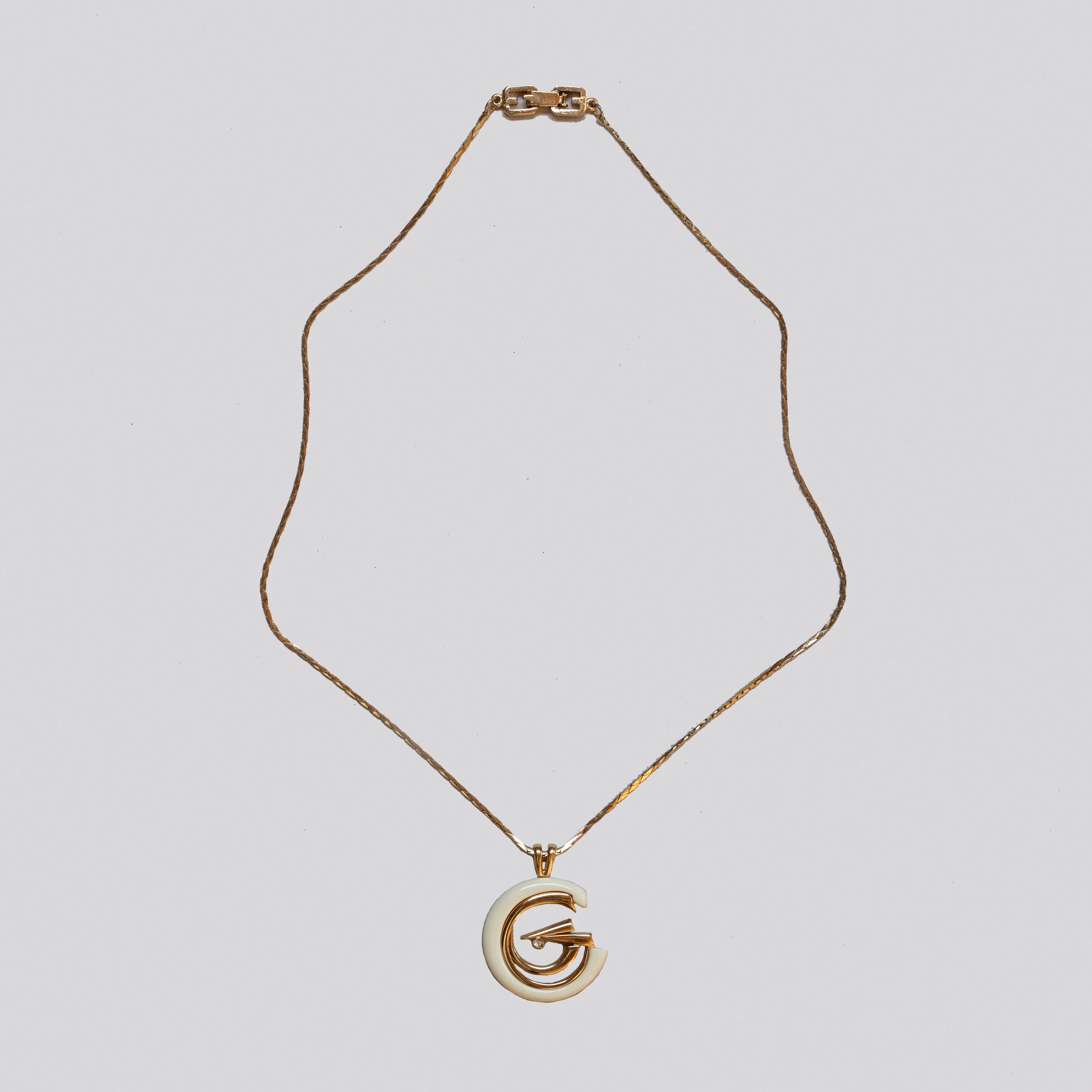 Vintage Givenchy Enamel G Necklace - Image 2