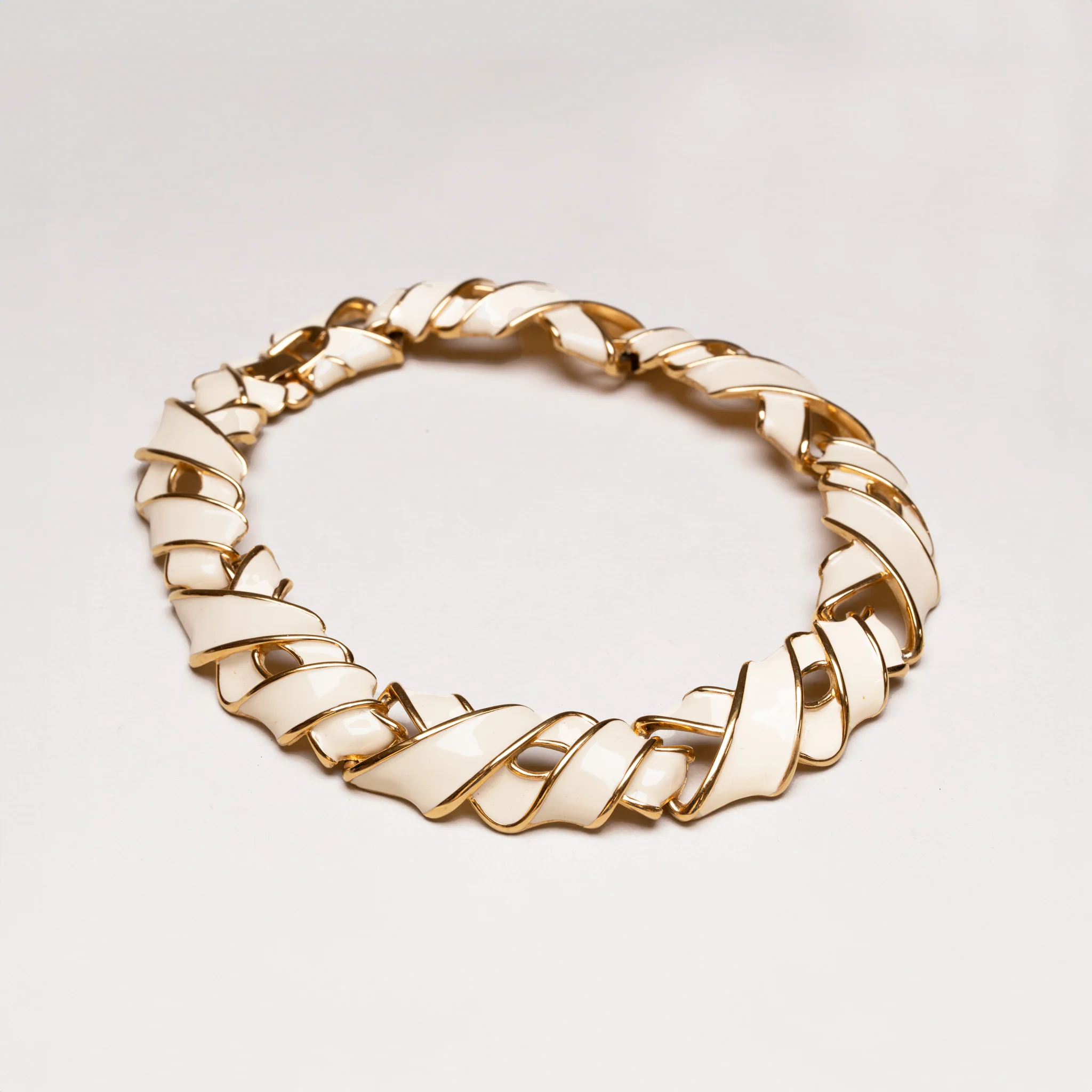 Vintage Givenchy Enamel Woven Necklace - Image 2