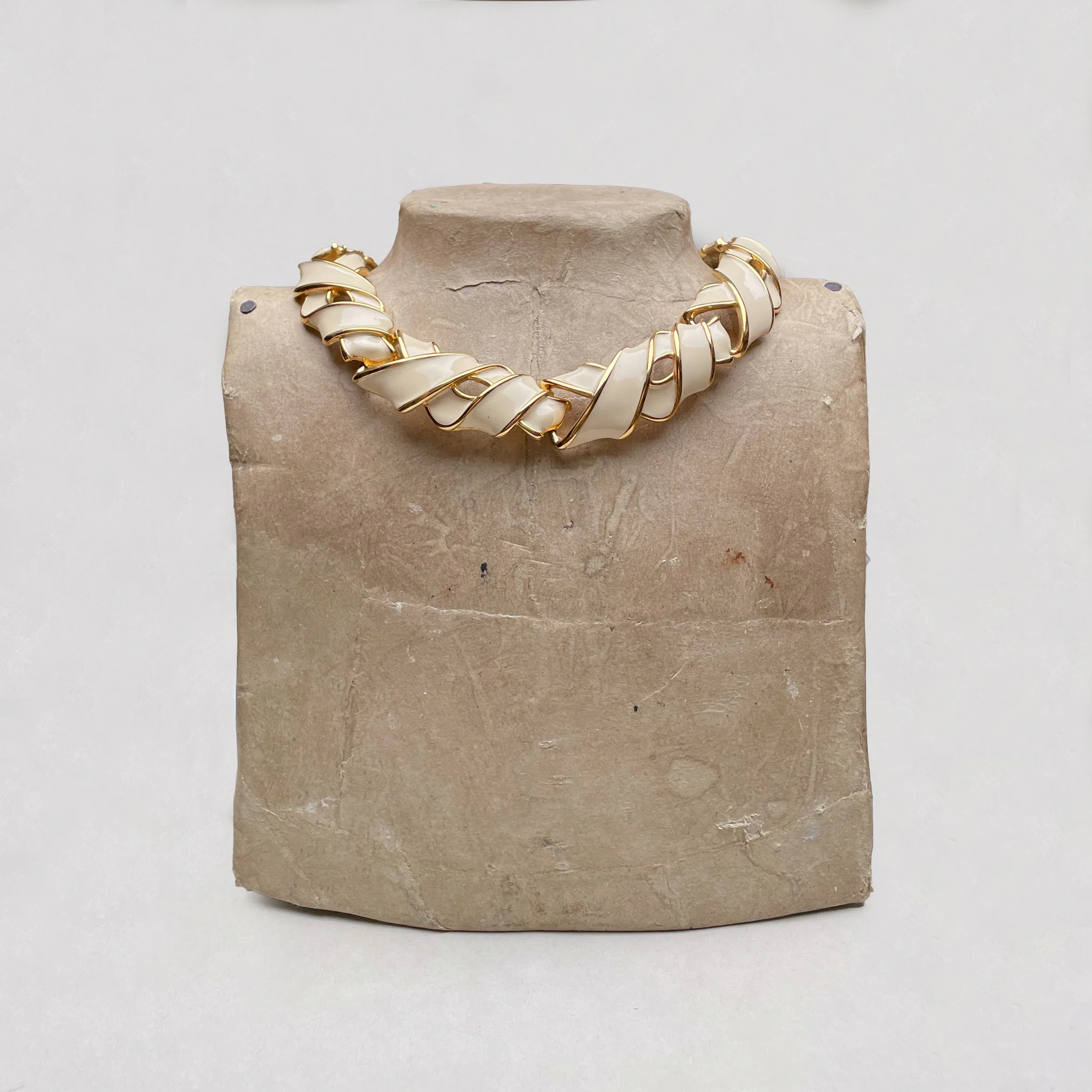 Vintage Givenchy Enamel Woven Necklace - Image 3
