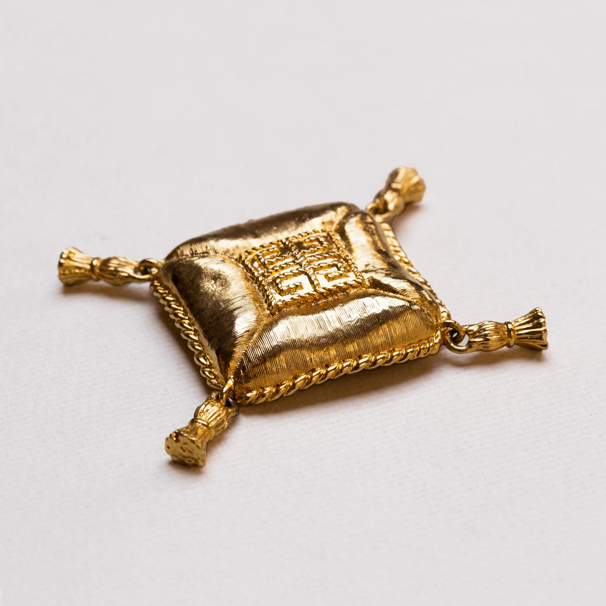 Vintage Givenchy Gold Brooch with Tassels - Image 2