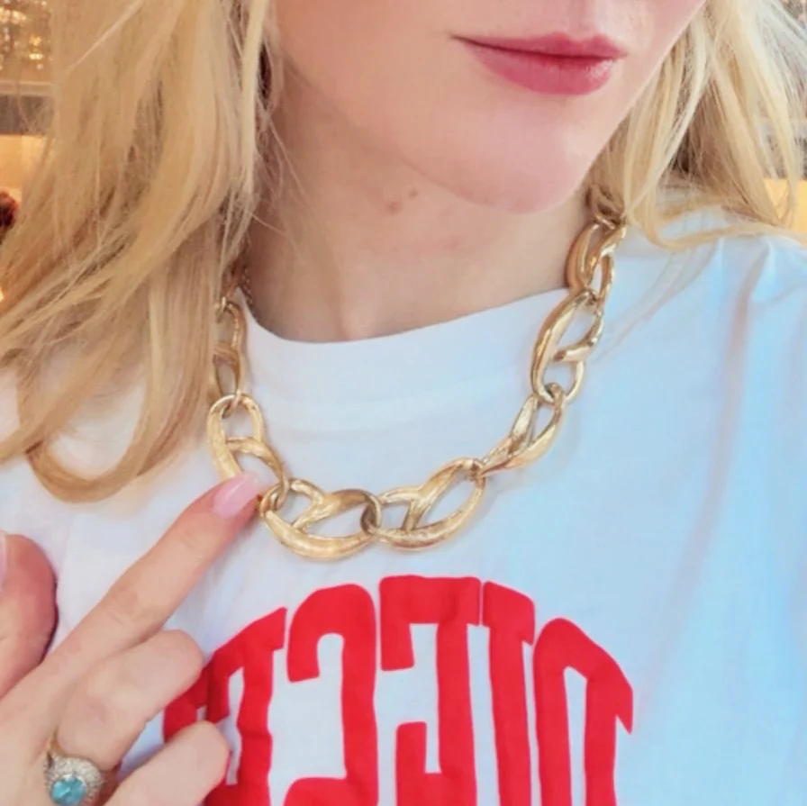 Vintage Givenchy Gold Link Chain Necklace - Image 5