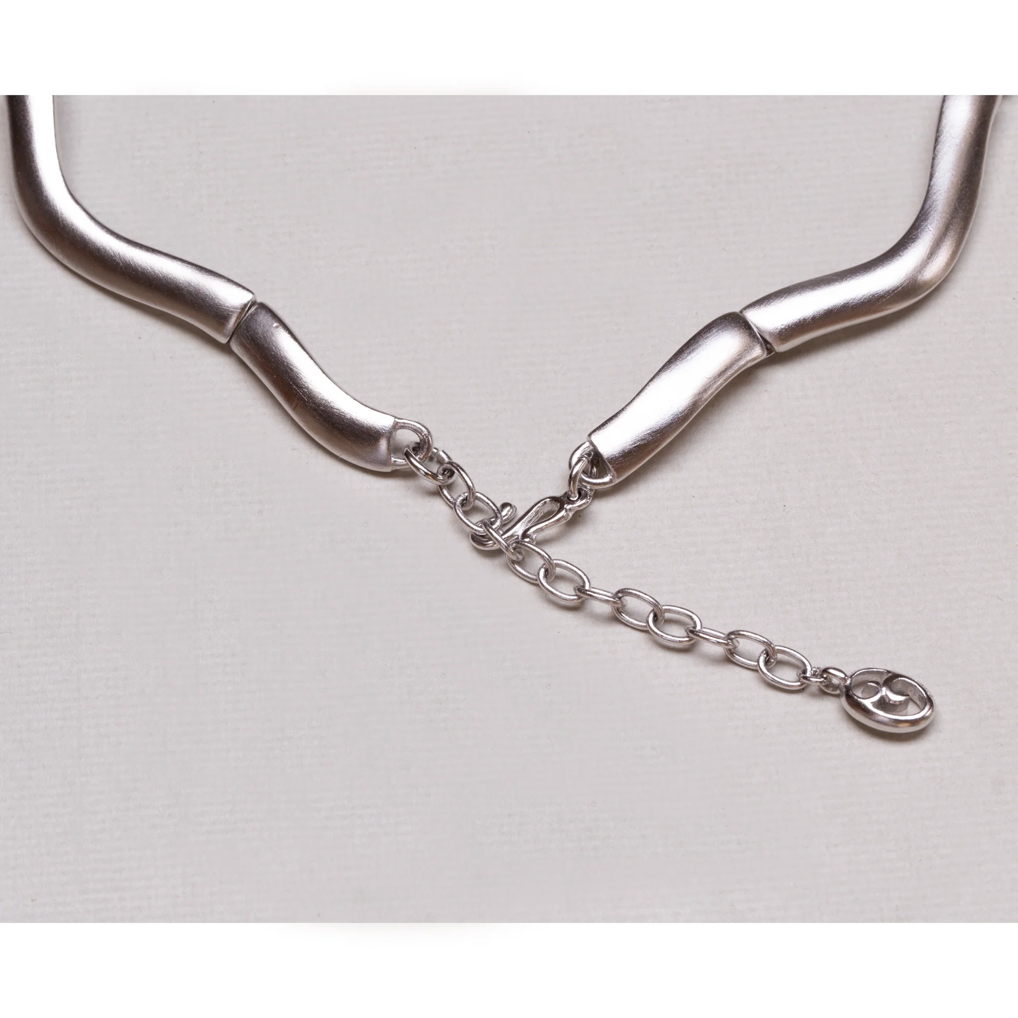 Vintage Givenchy Silver Choker Necklace - Image 4