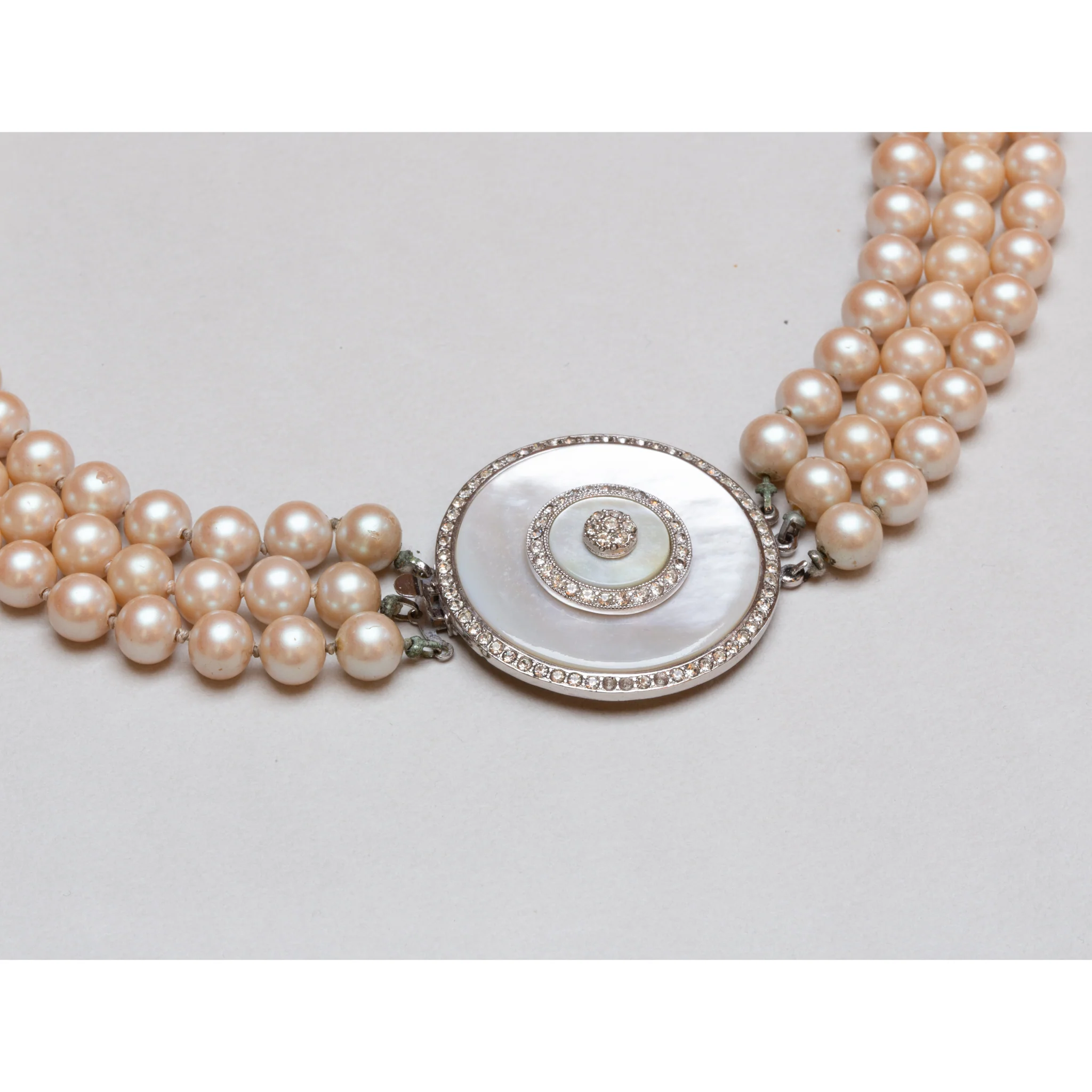 Vintage Givenchy Three-strand Pearl Necklace - Image 2