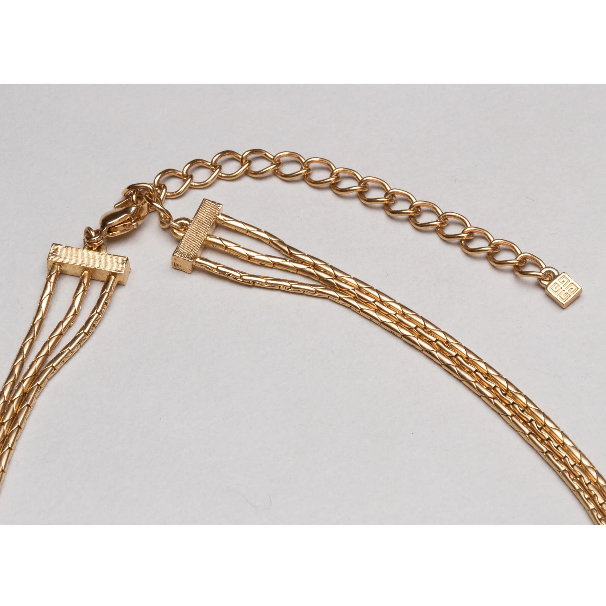 Vintage Givenchy Triple Strand Snake Chain Necklace - Image 4