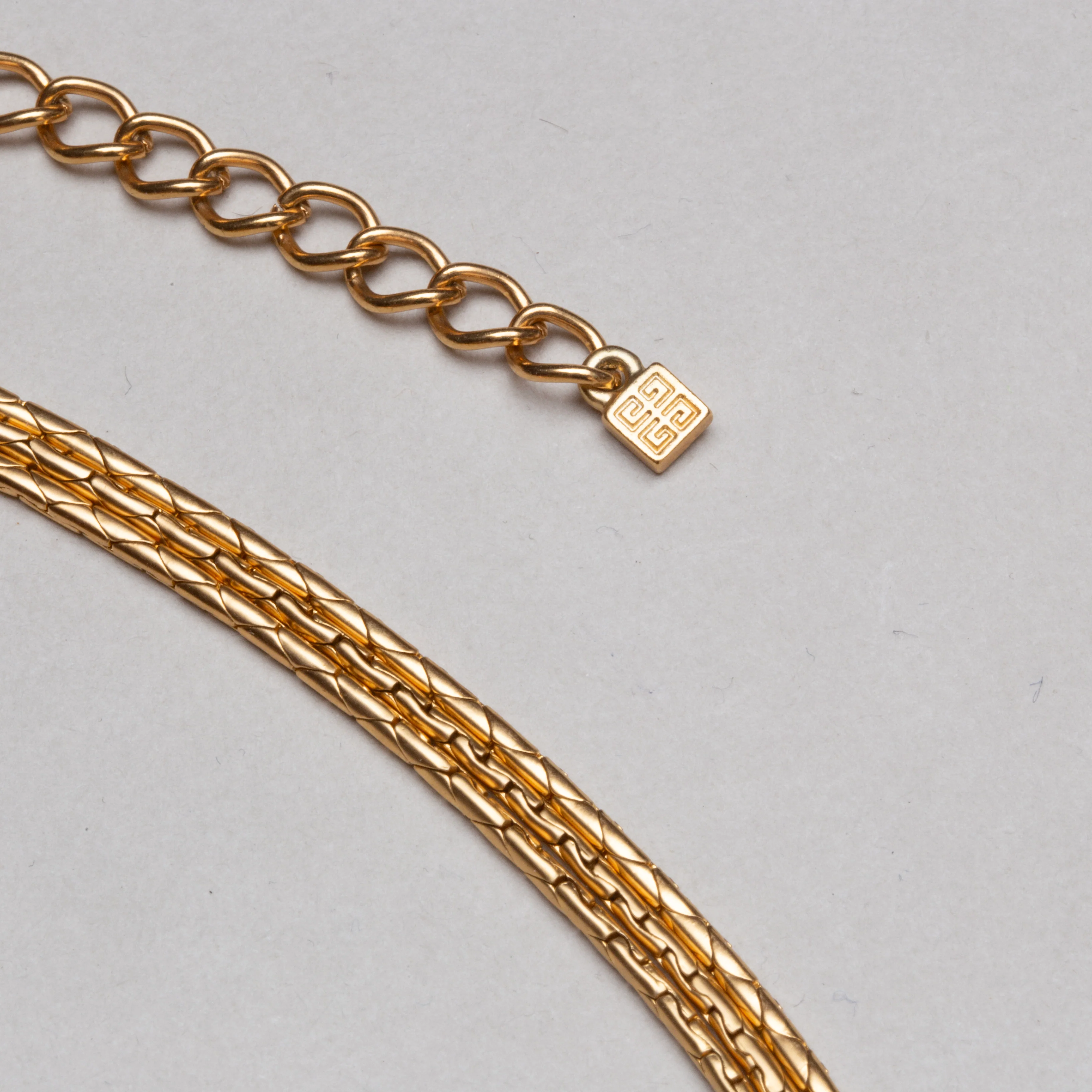 Vintage Givenchy Triple Strand Snake Chain Necklace - Image 5