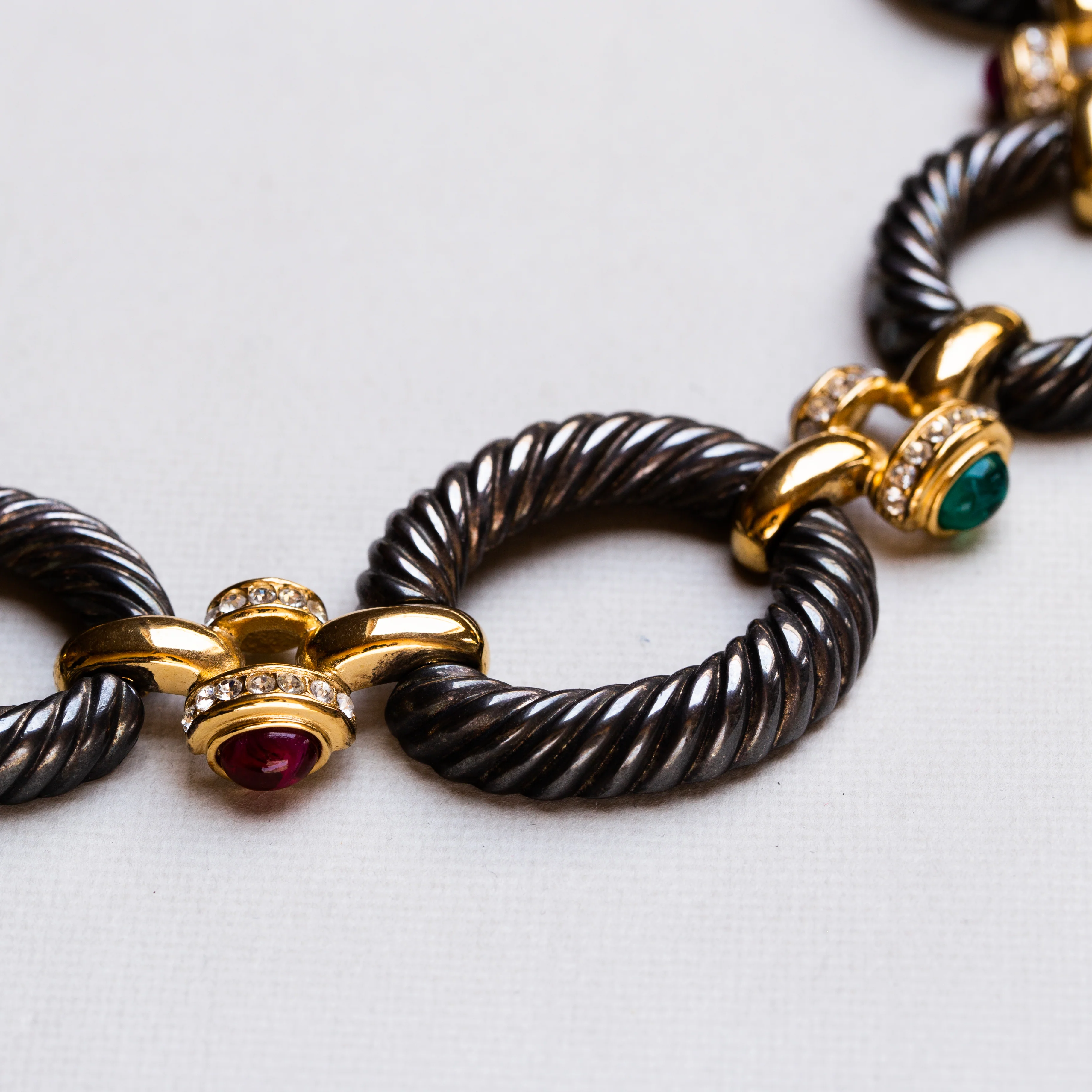 Vintage Gold and Black Chain Necklace - Image 3