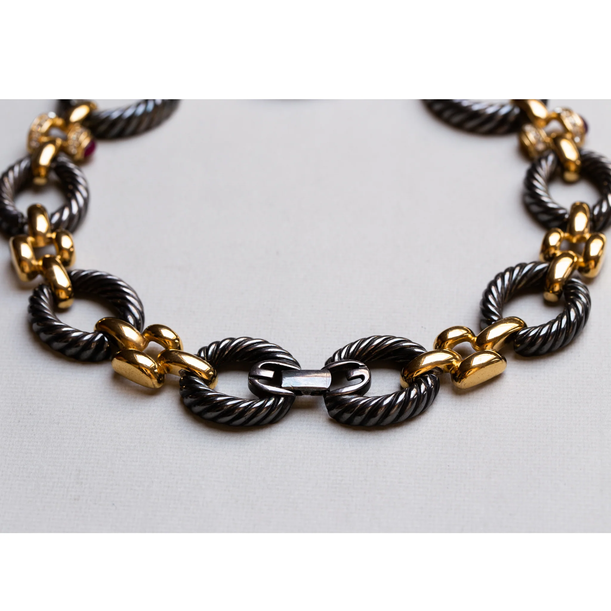 Vintage Gold and Black Chain Necklace - Image 5