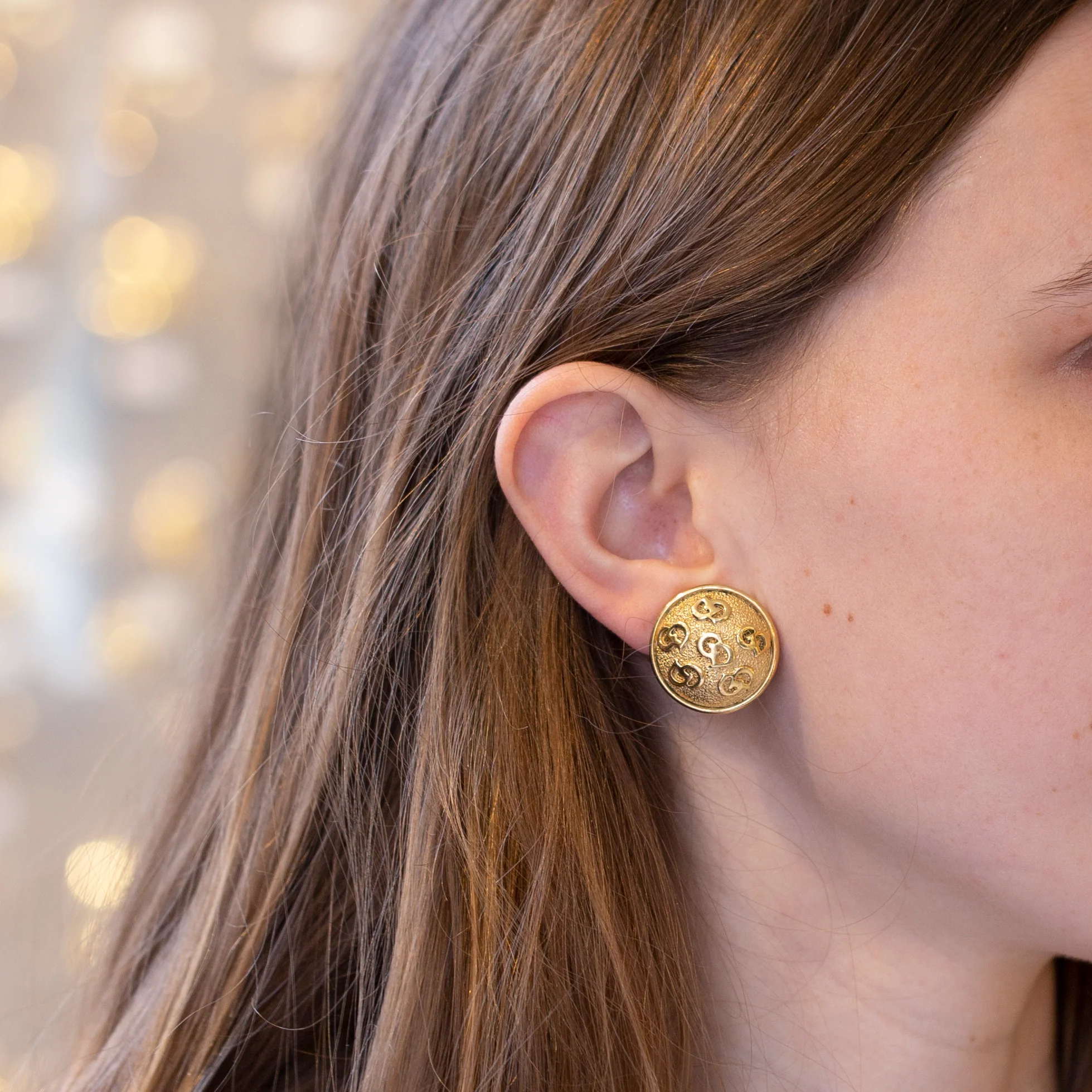 Vintage Gold CD Clip-on Earrings - Image 2