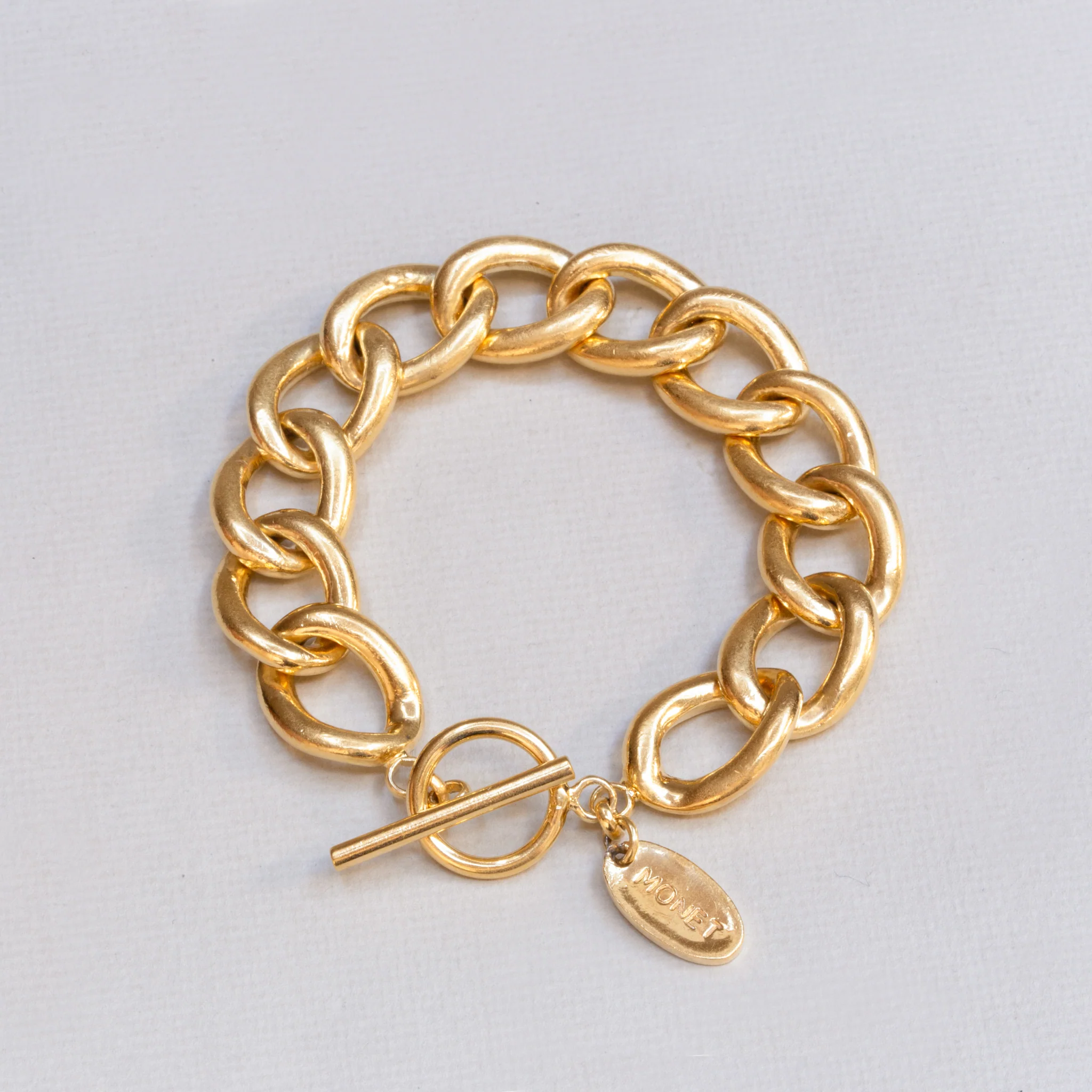 Vintage Monet Gold Chain Bracelet - Image 2