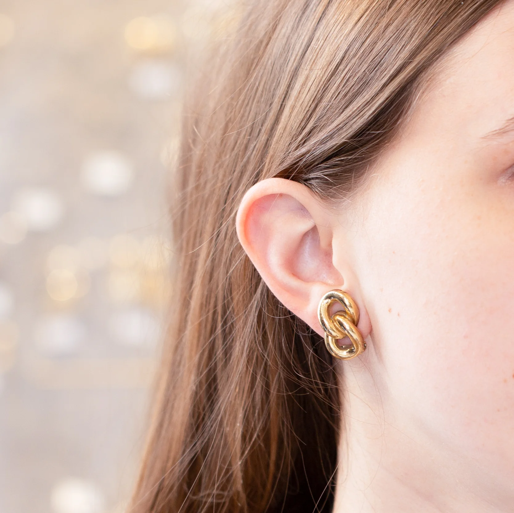 Vintage Gold Clip-on Earrings - Image 2