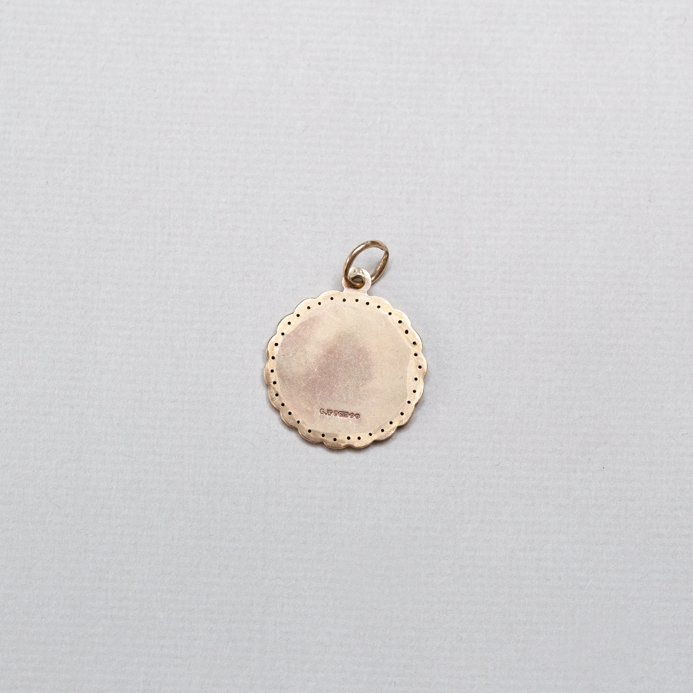Vintage Gold Madonna Pendant with Black Diamonds - Image 5