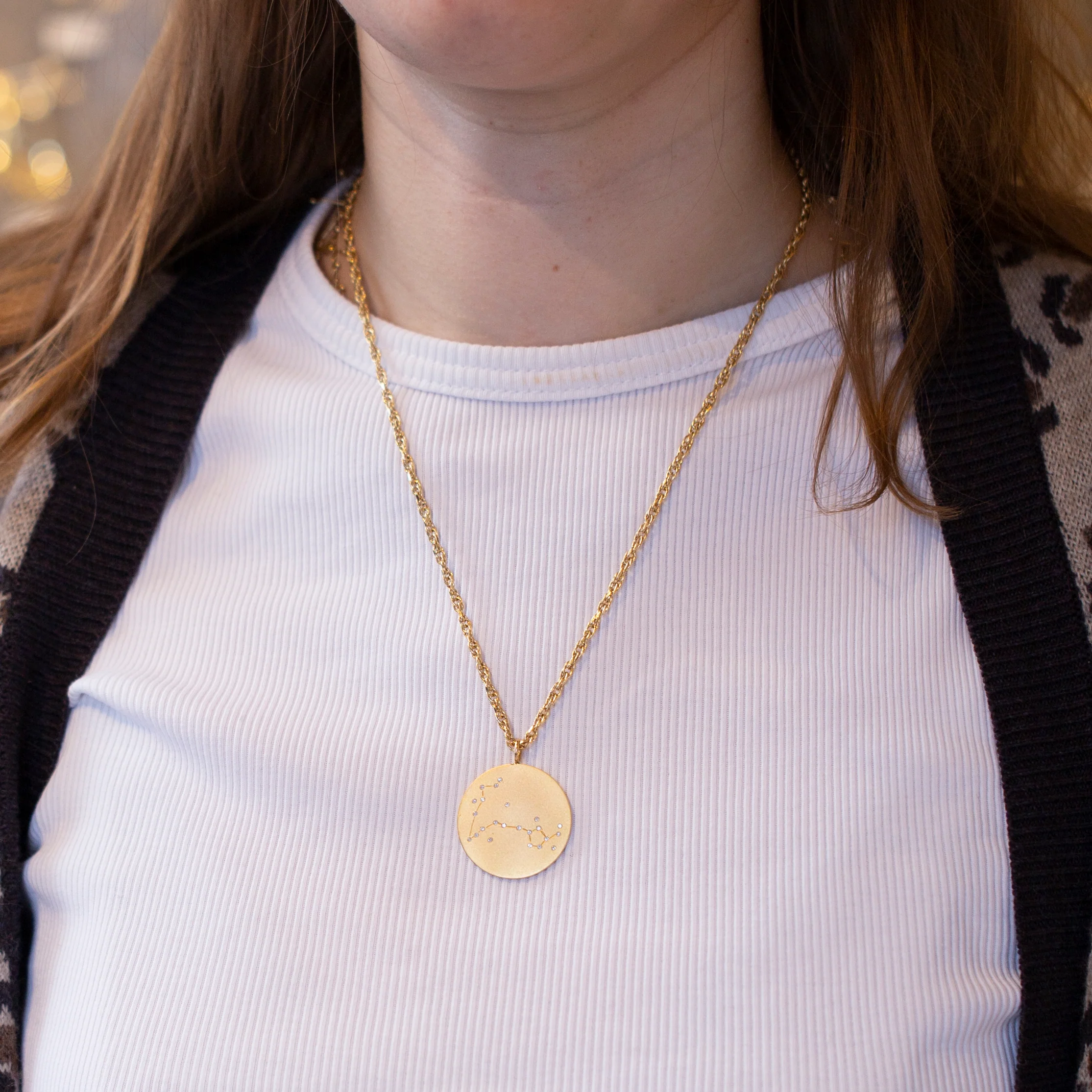 Astral Reversible Zodiac Necklace with Diamonds - Image 2