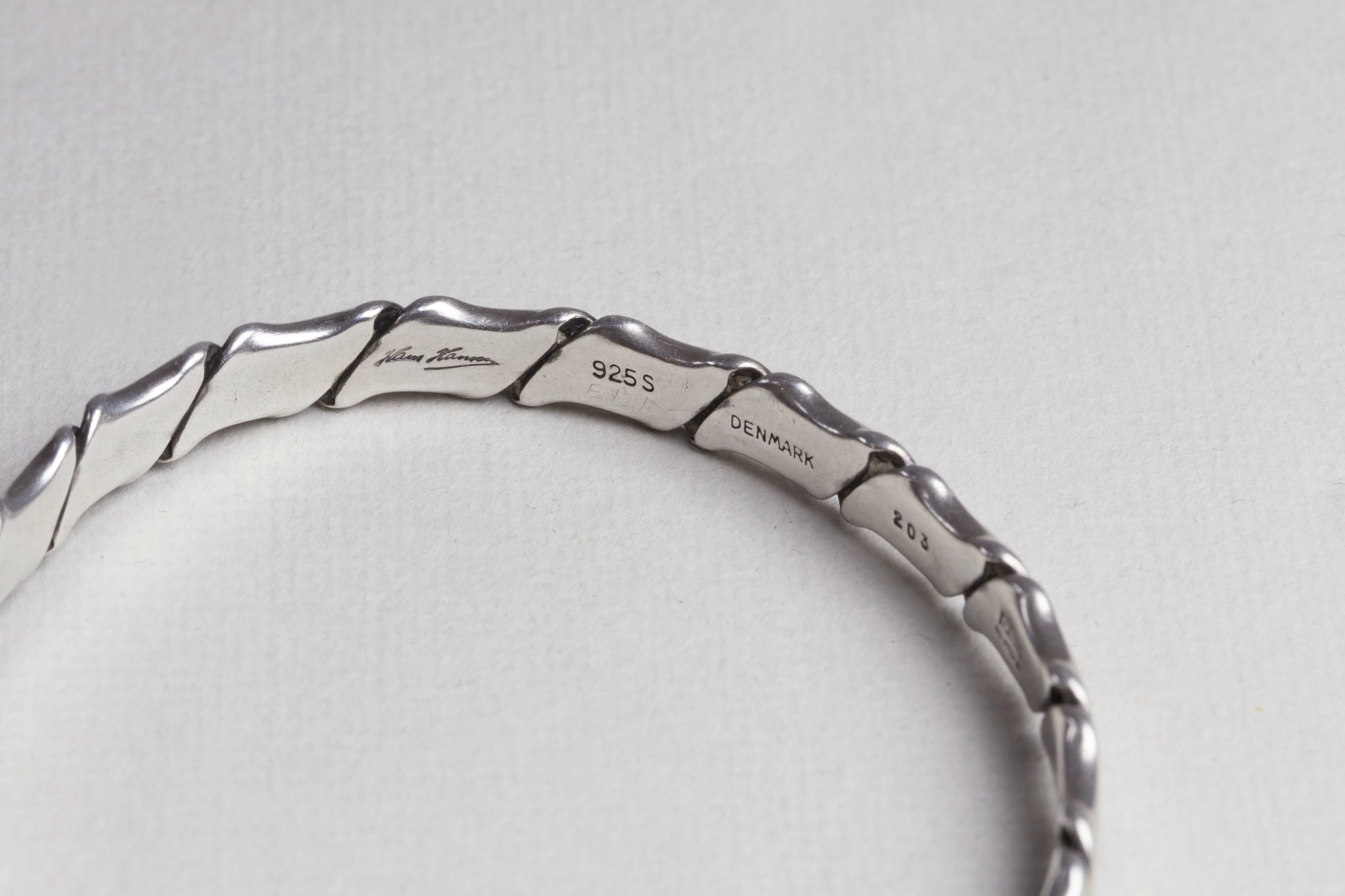 Vintage Hans Hansen Sterling Silver Bangle Bracelet - Image 4