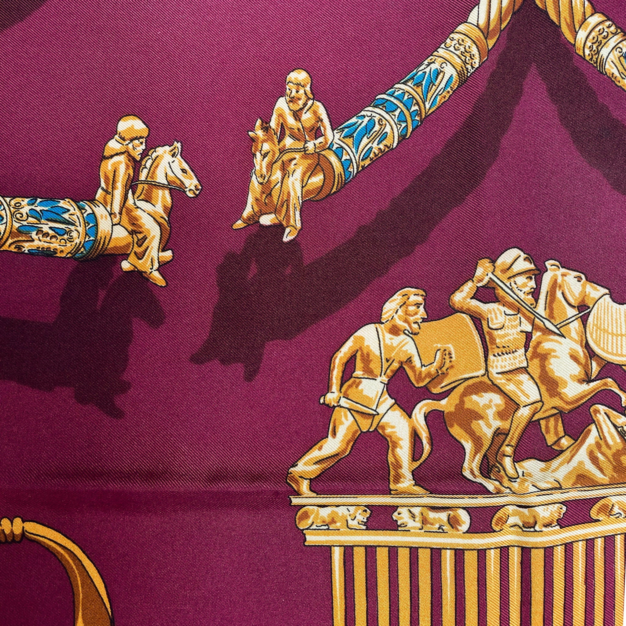 Vintage Hermes Silk Scarf "Les Cavaliers D'Or" - Image 3