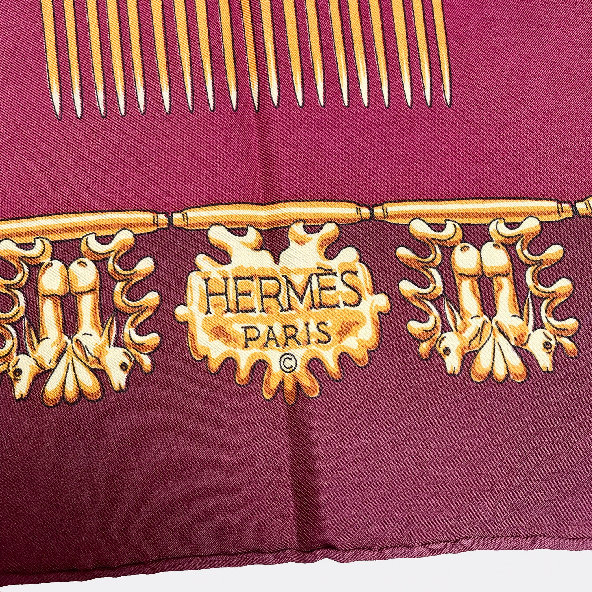 Vintage Hermes Silk Scarf "Les Cavaliers D'Or" - Image 4