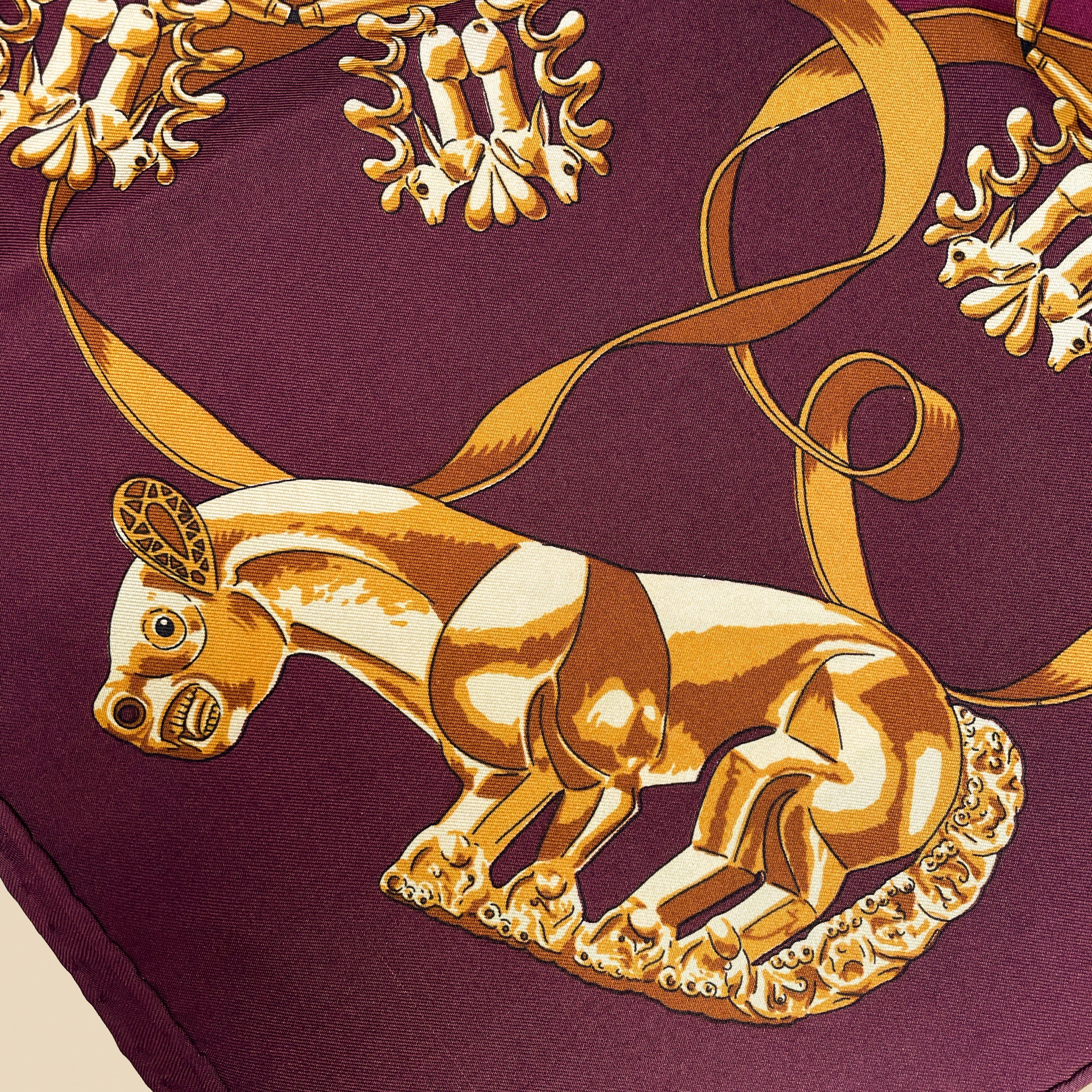 Vintage Hermes Silk Scarf "Les Cavaliers D'Or" - Image 5