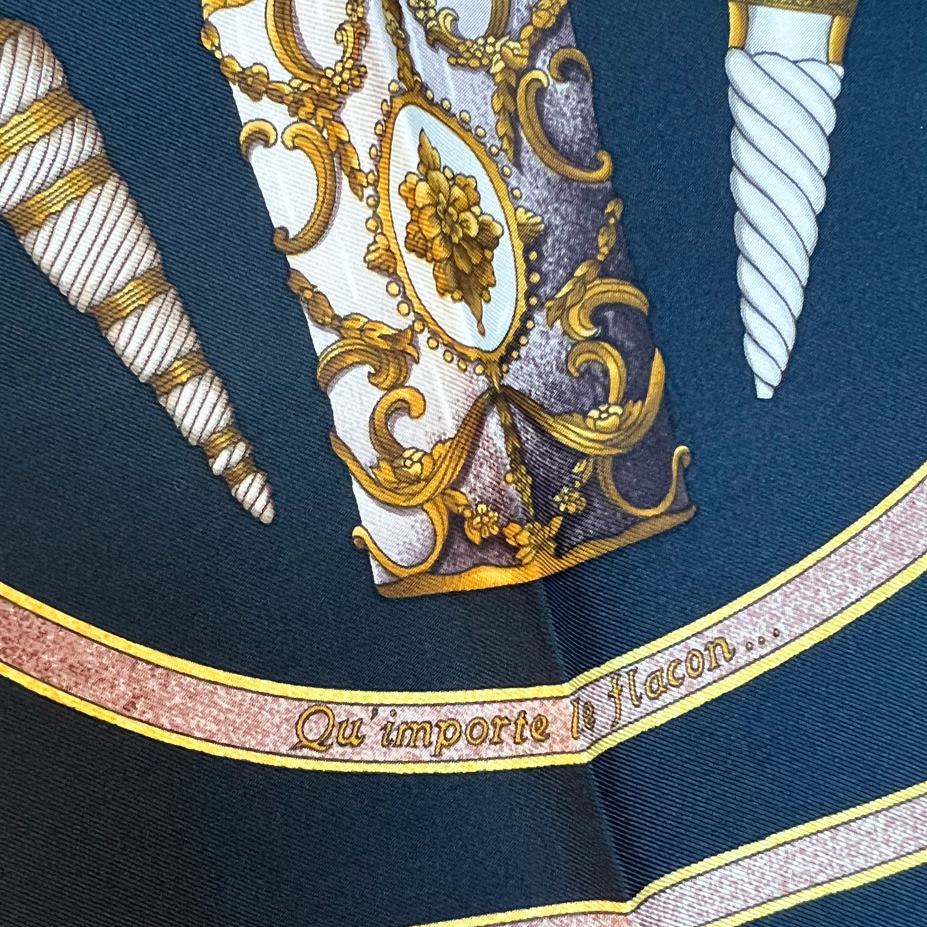 Vintage Hermes Silk Scarf "Qu' Importe le Flacon" - Image 2