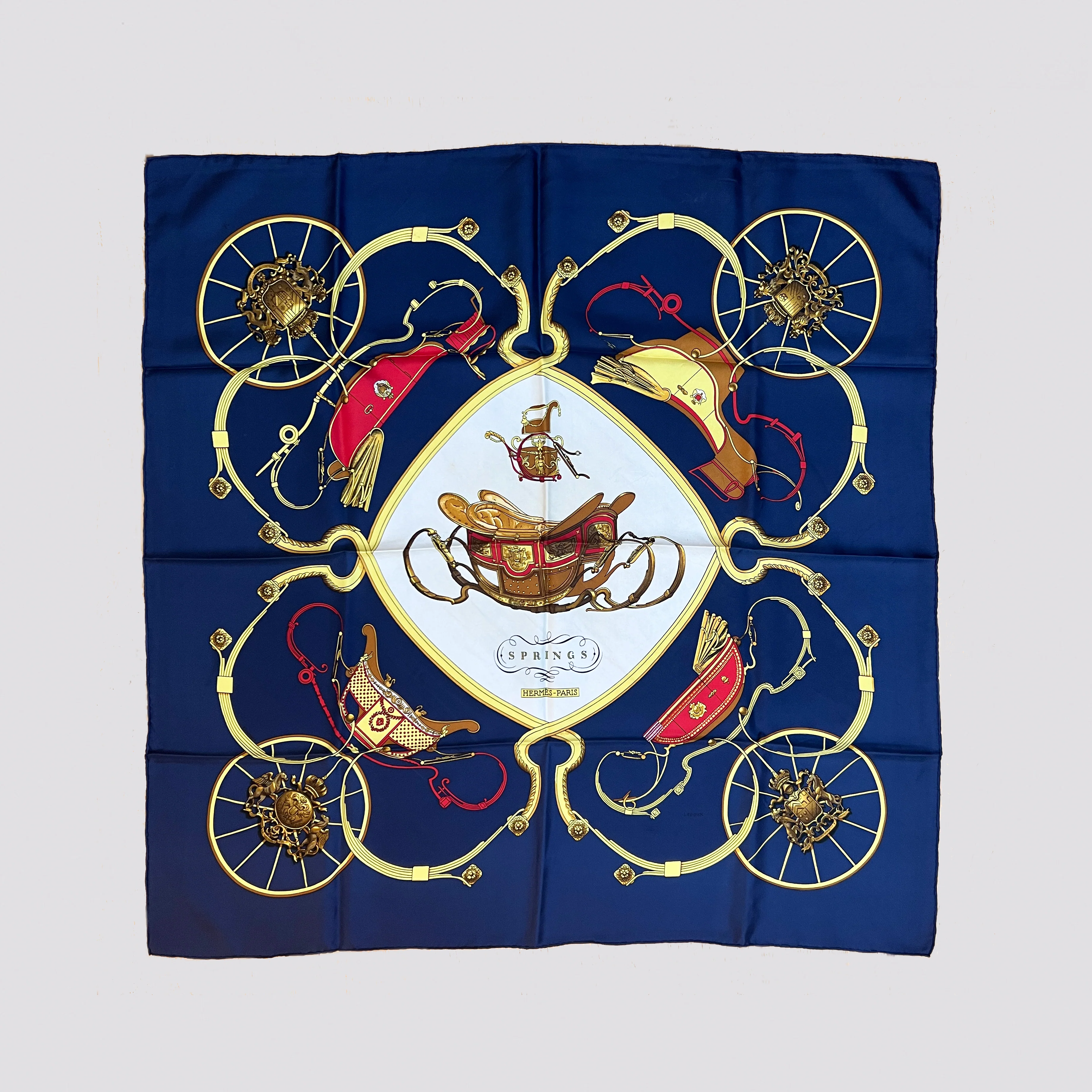 Vintage Hermes Silk Scarf "Springs" no.1