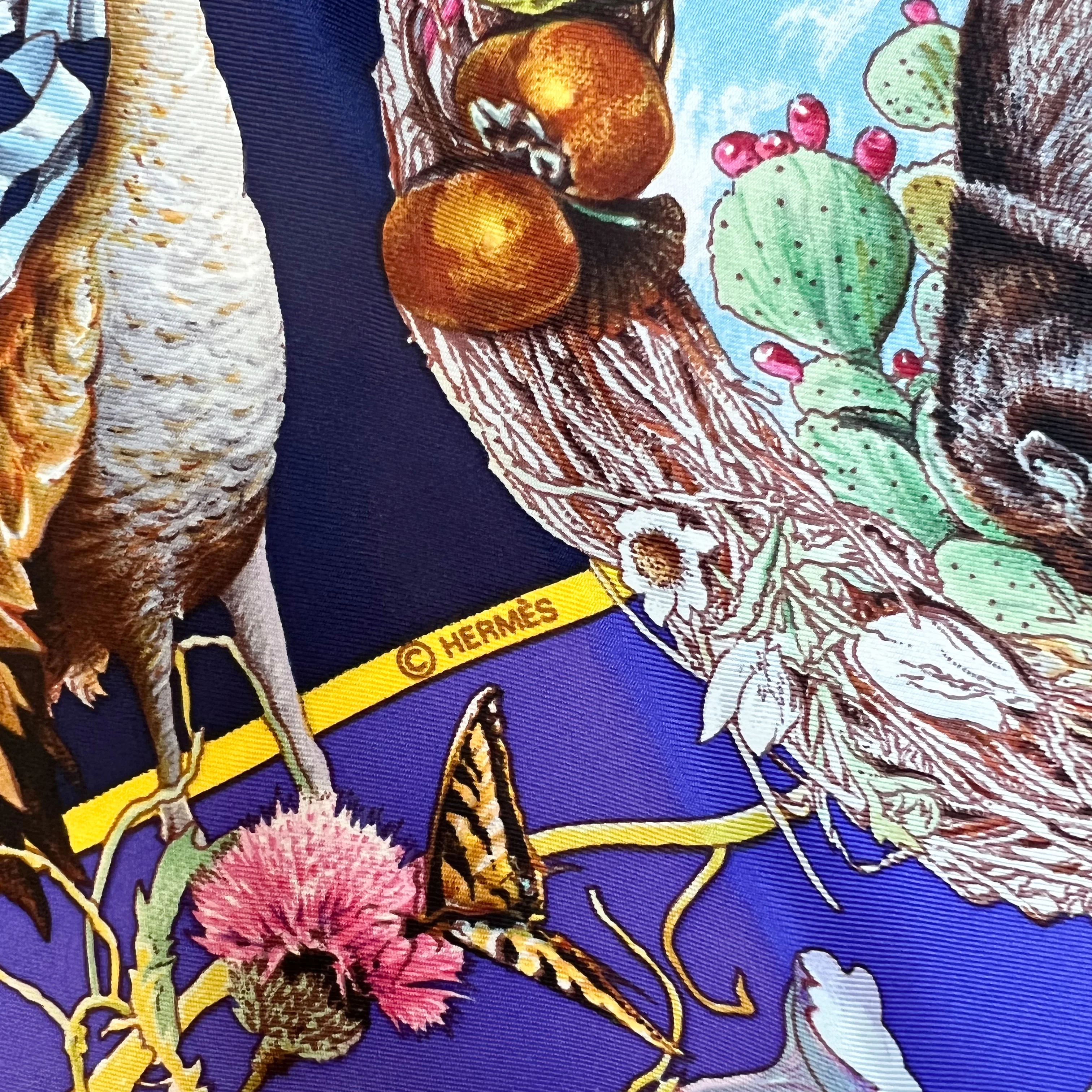 Vintage Hermes Silk Scarf "Texas Wildlife" - Image 5