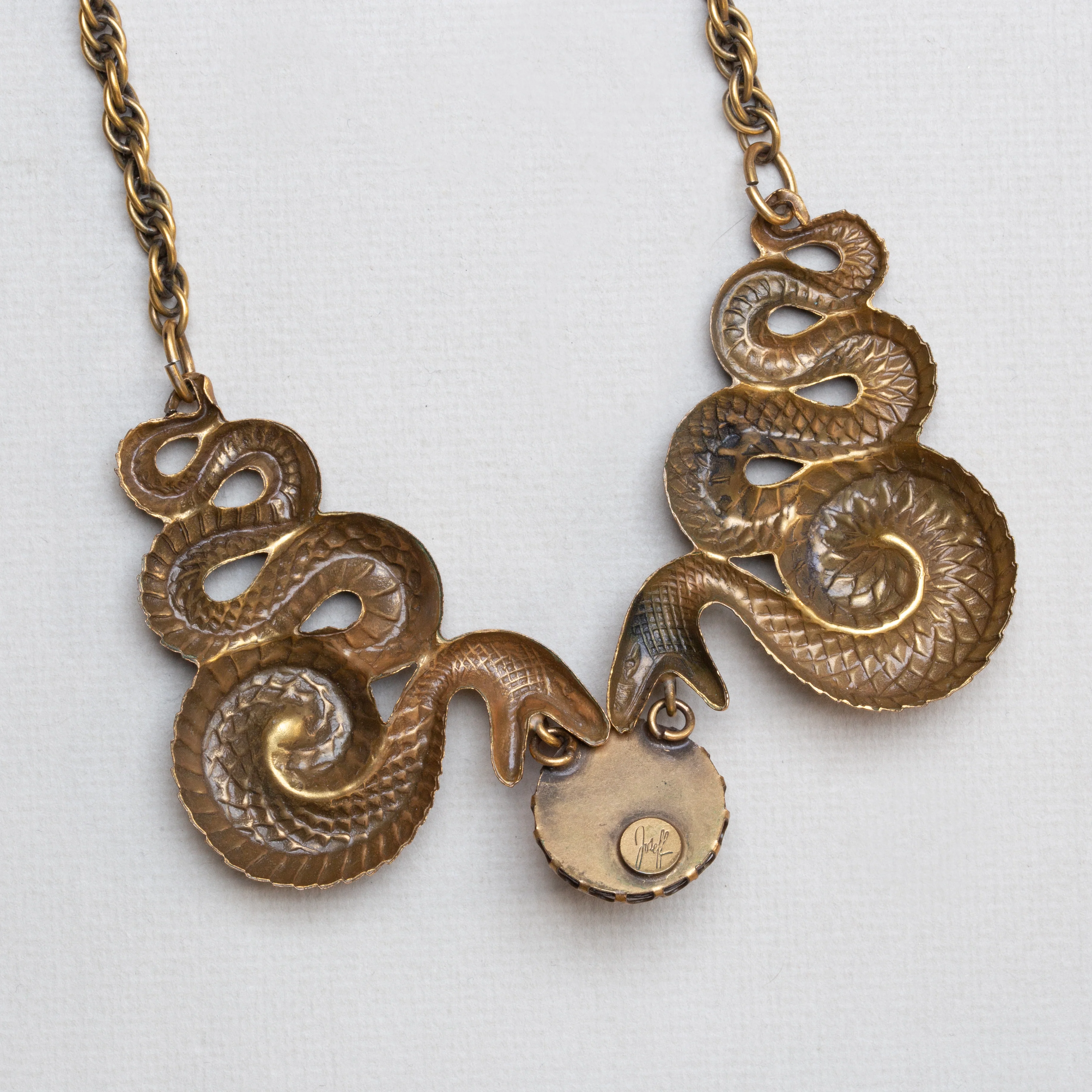 Vintage Joseff of Hollywood Gold Snake Chain Necklace - Image 4