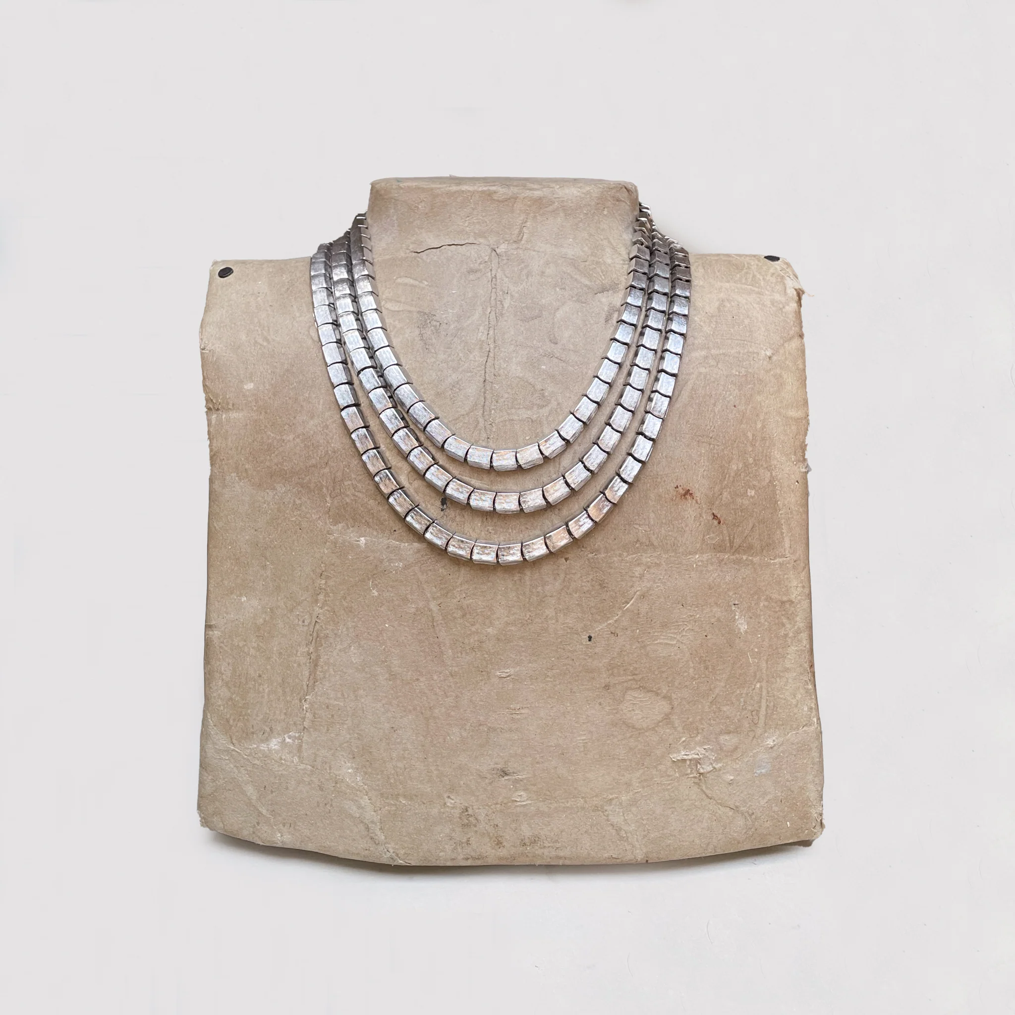 Vintage Kramer Silver-Tone Triple Strand Necklace