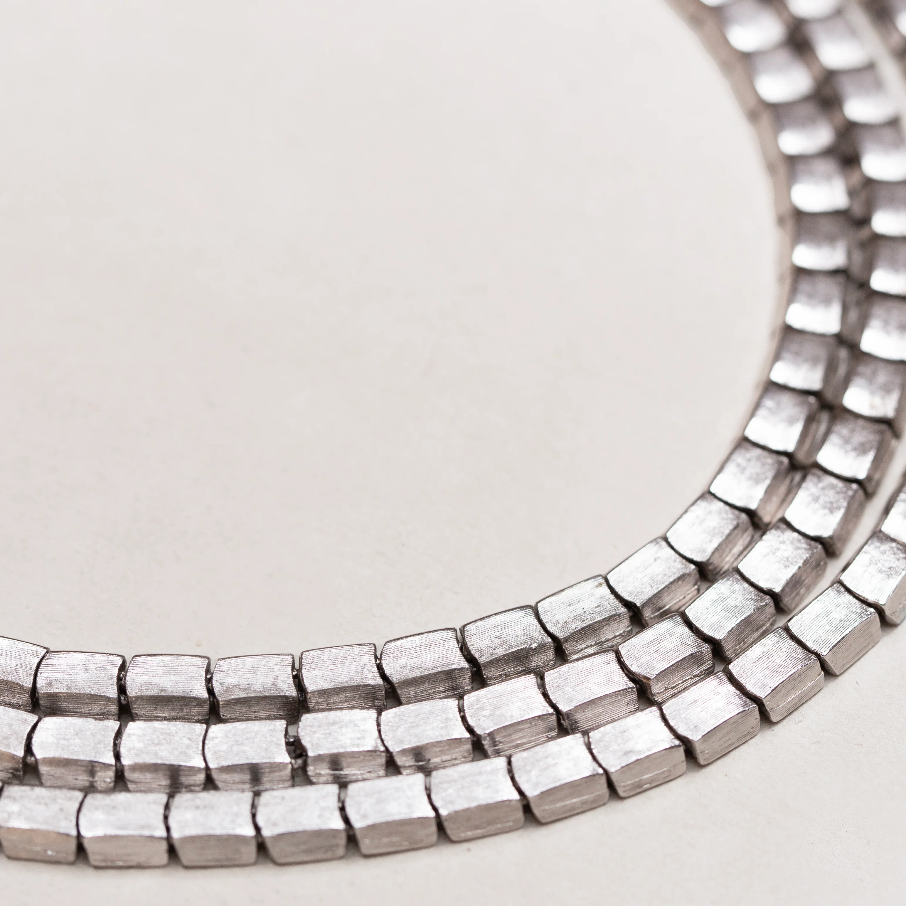 Vintage Kramer Silver-Tone Triple Strand Necklace - Image 2