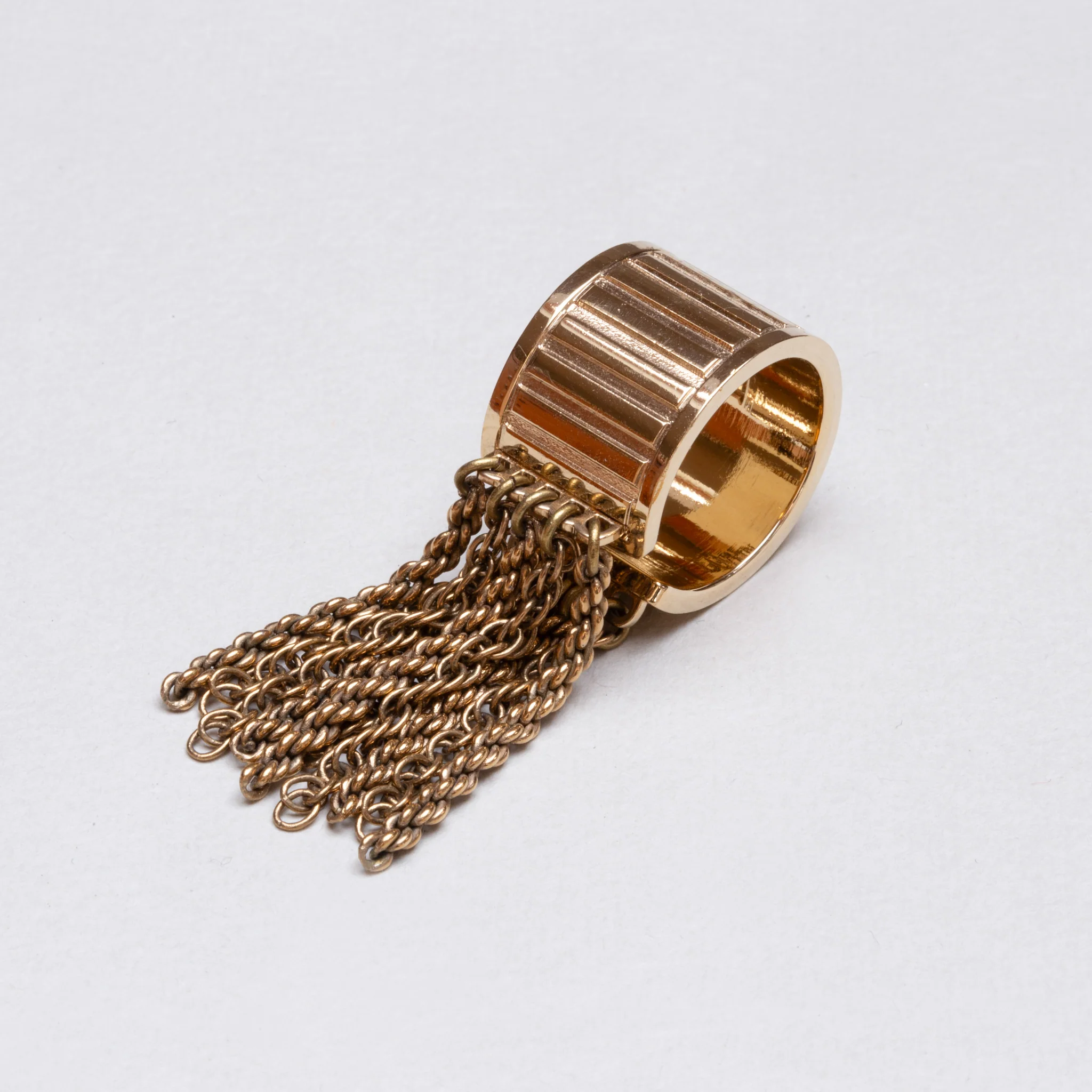 Vintage Lanvin Chain Fringe Ring - Image 2