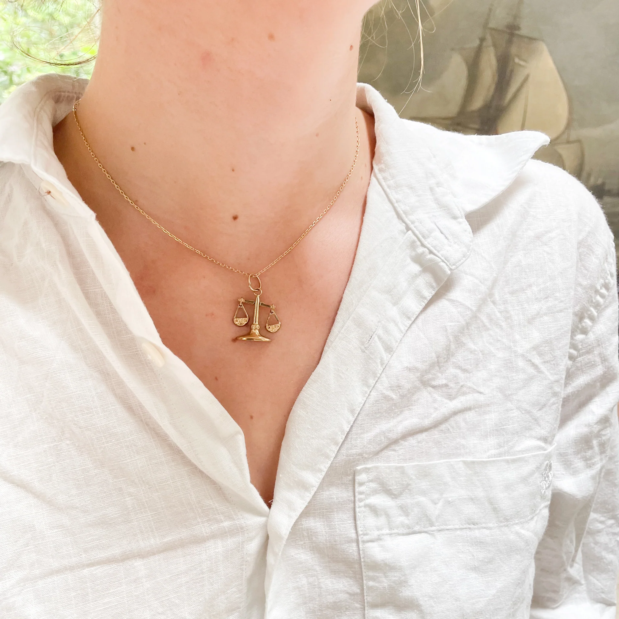 Vintage Libra Moving Charm Pendant - Image 3