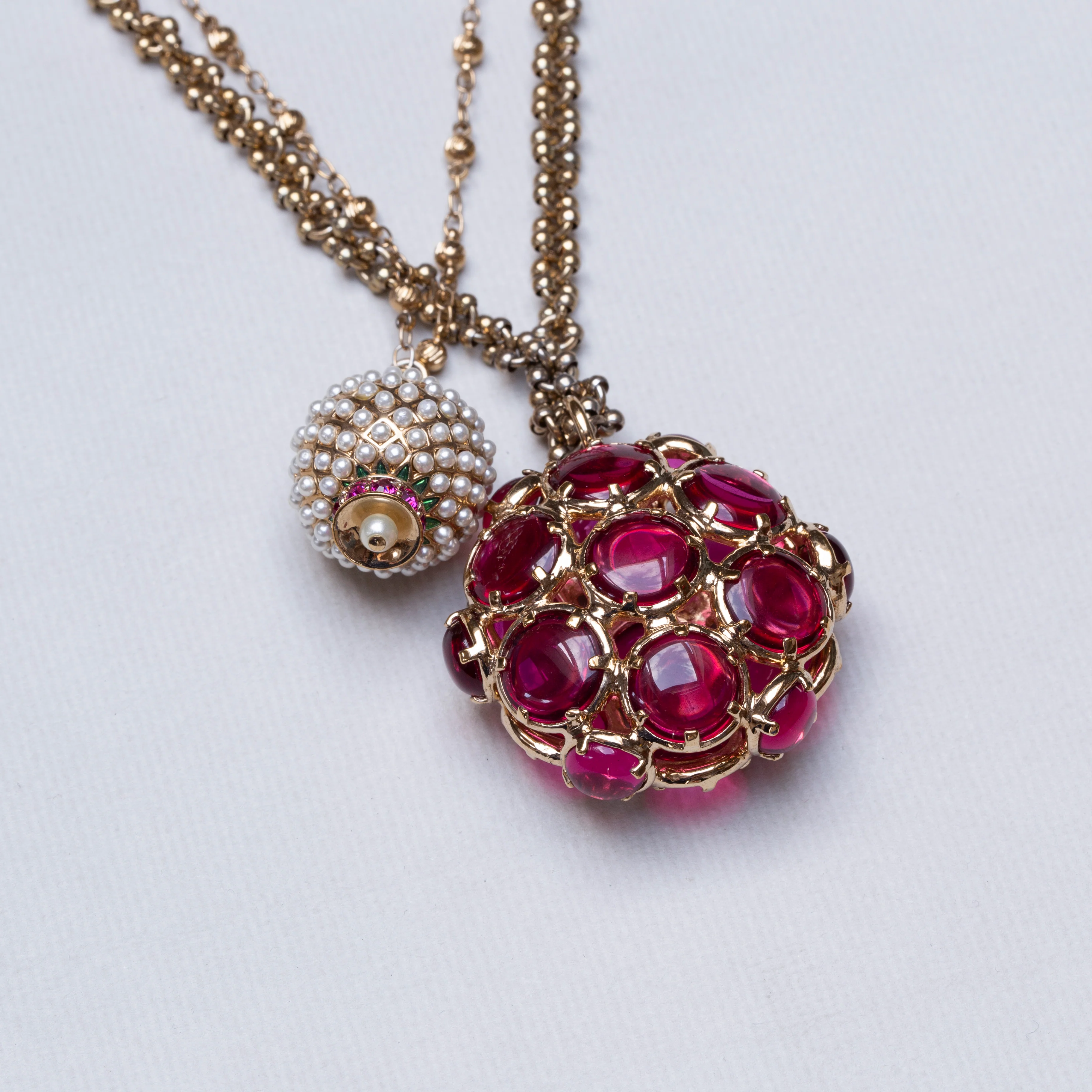 Vintage Mawi Double Strand Pendant Necklace - Image 3